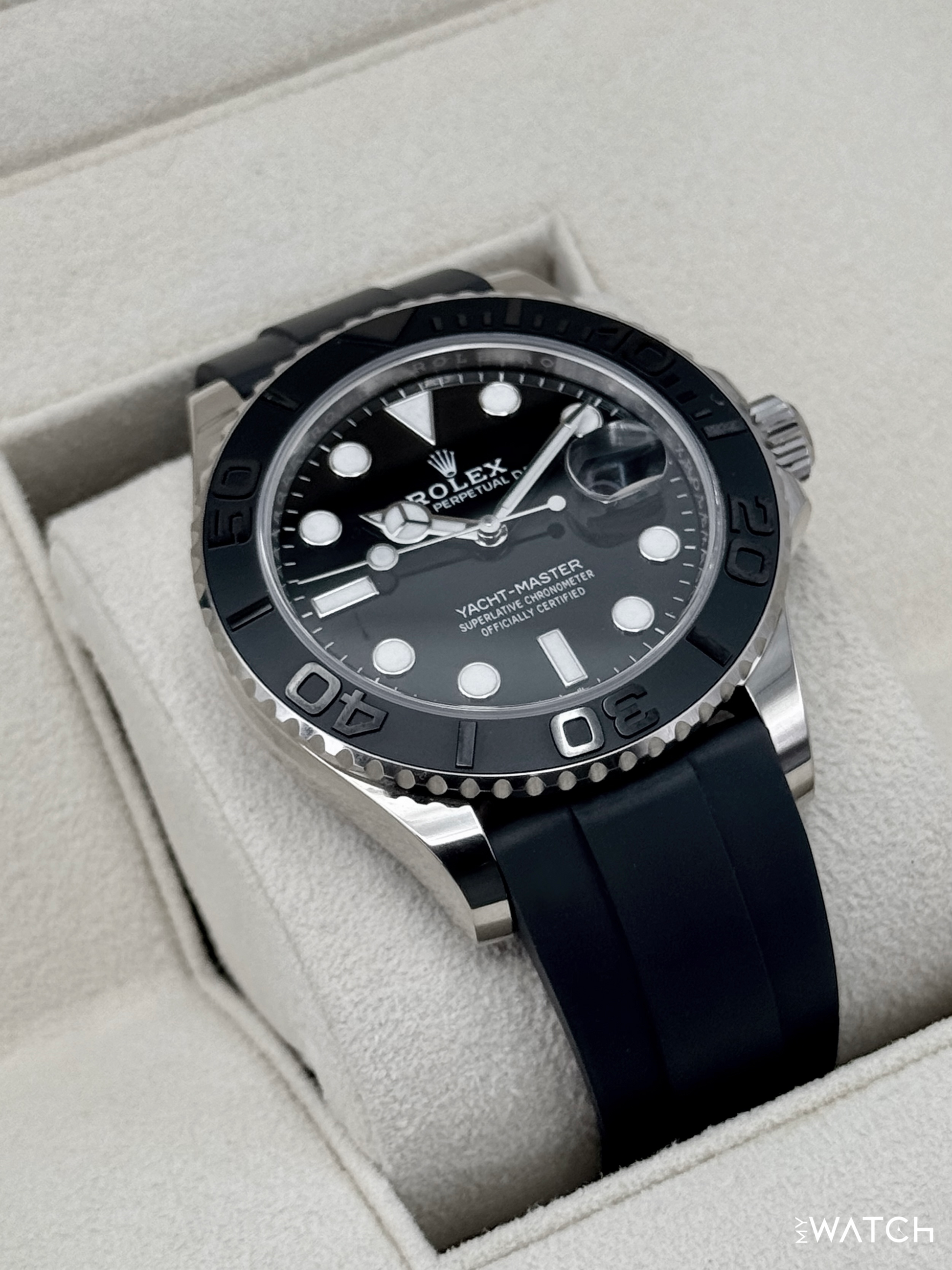 2024 Rolex Yacht-Master 42mm 226659 White Gold Oysterflex Black Dial - MyWatchLLC