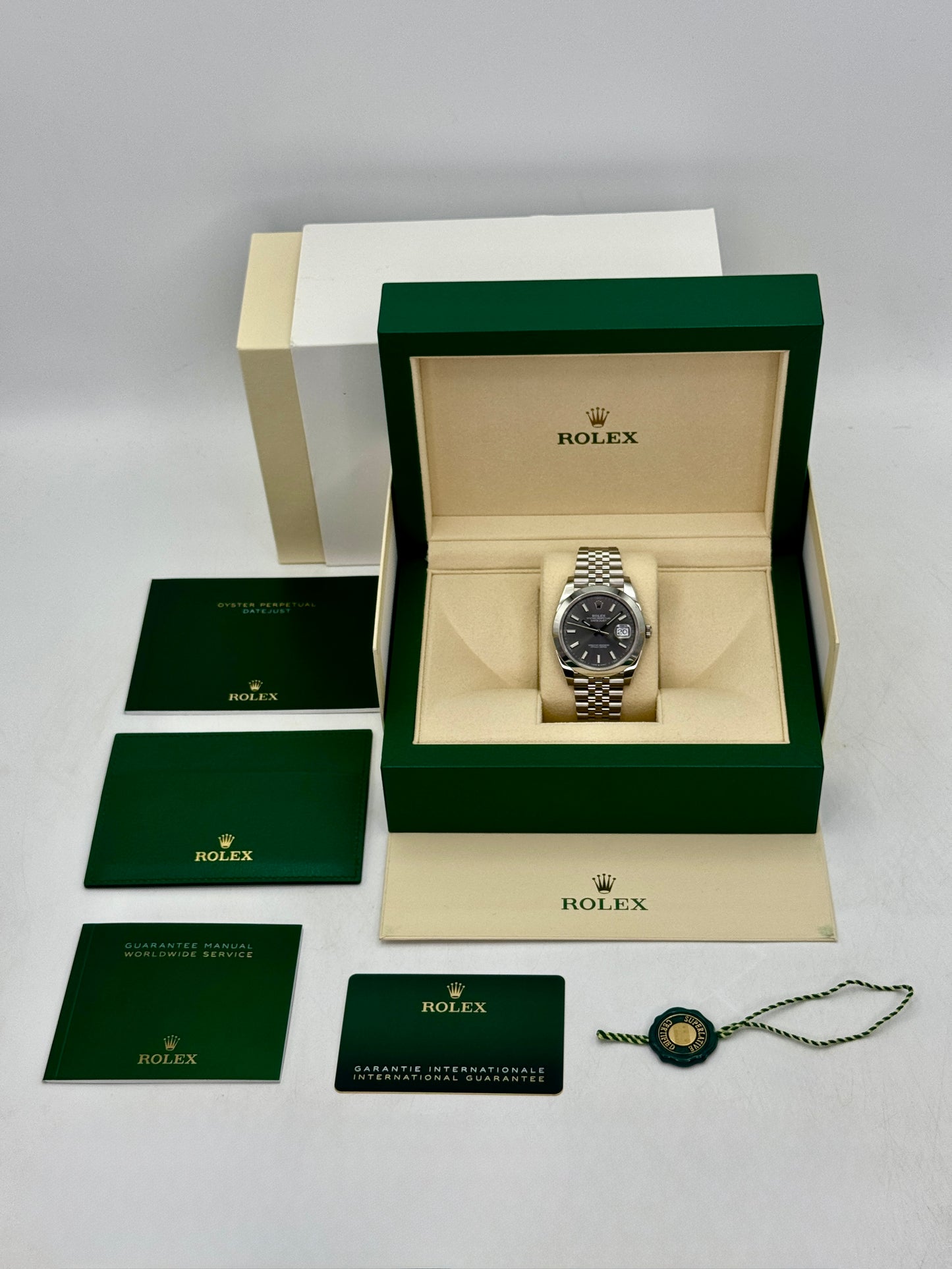 2024 Rolex Datejust 41mm 126300 Stainless Steel Jubilee Rhodium Dial