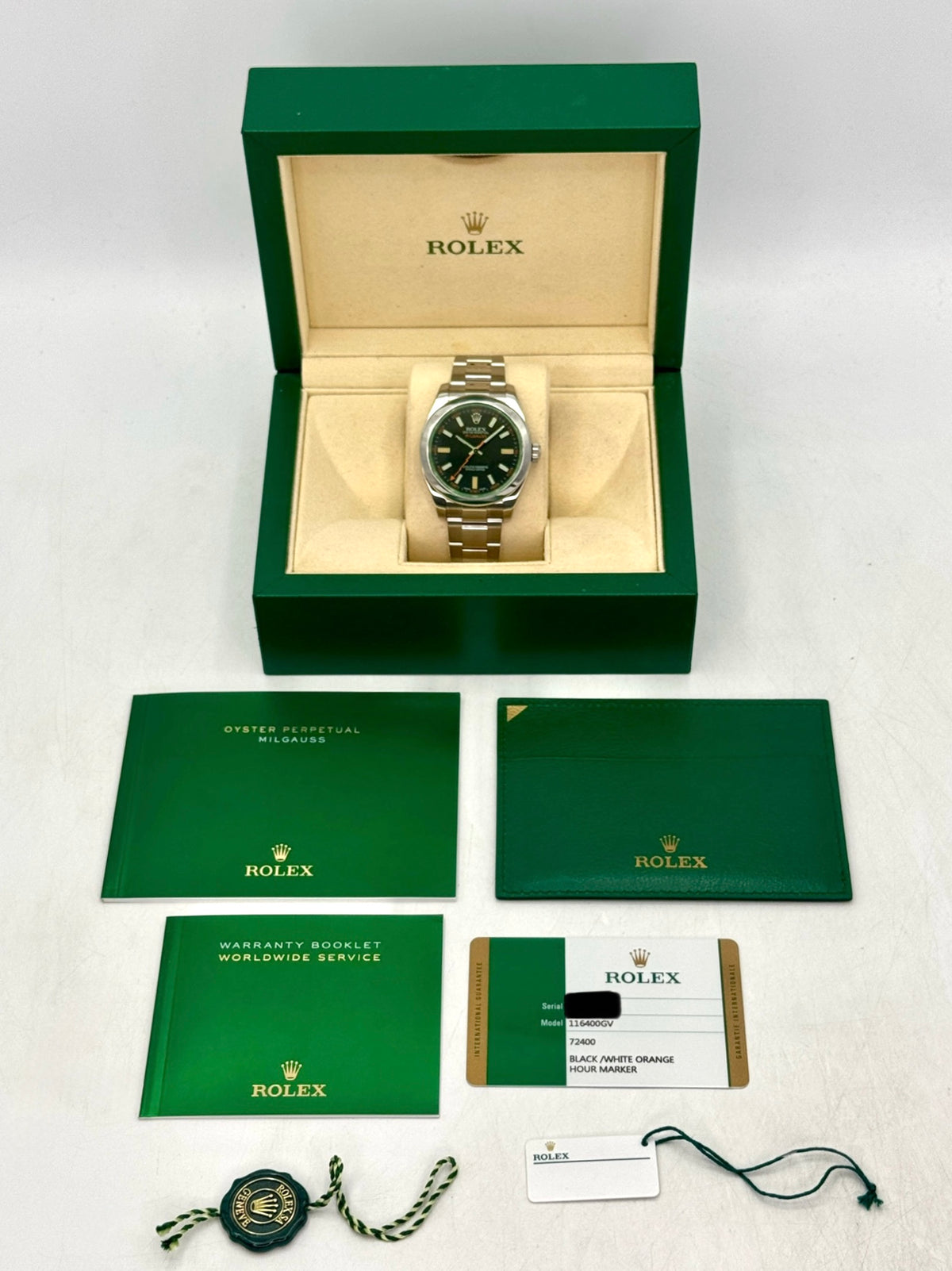 2018 Rolex Milgauss 40mm 116400GV Stainless Steel Black Dial
