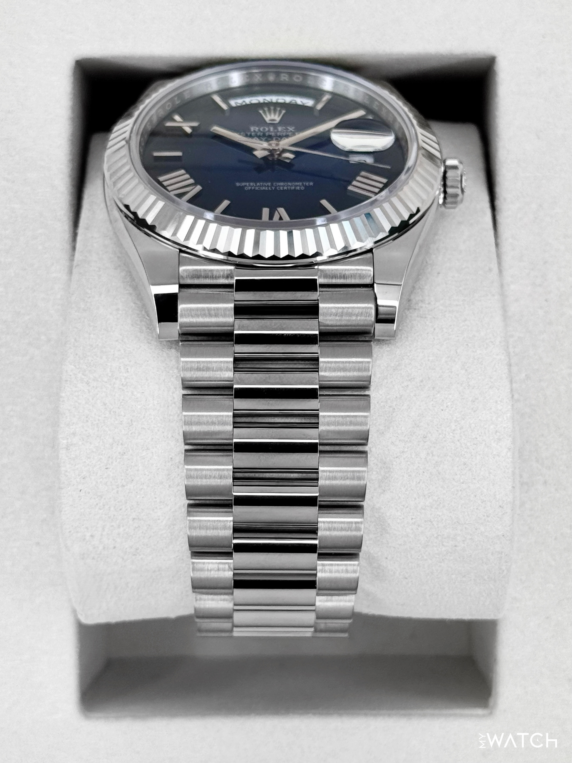 NEW 2025 Rolex Day-Date 40mm 228239 Presidential Blue Ombre Dial - MyWatchLLC
