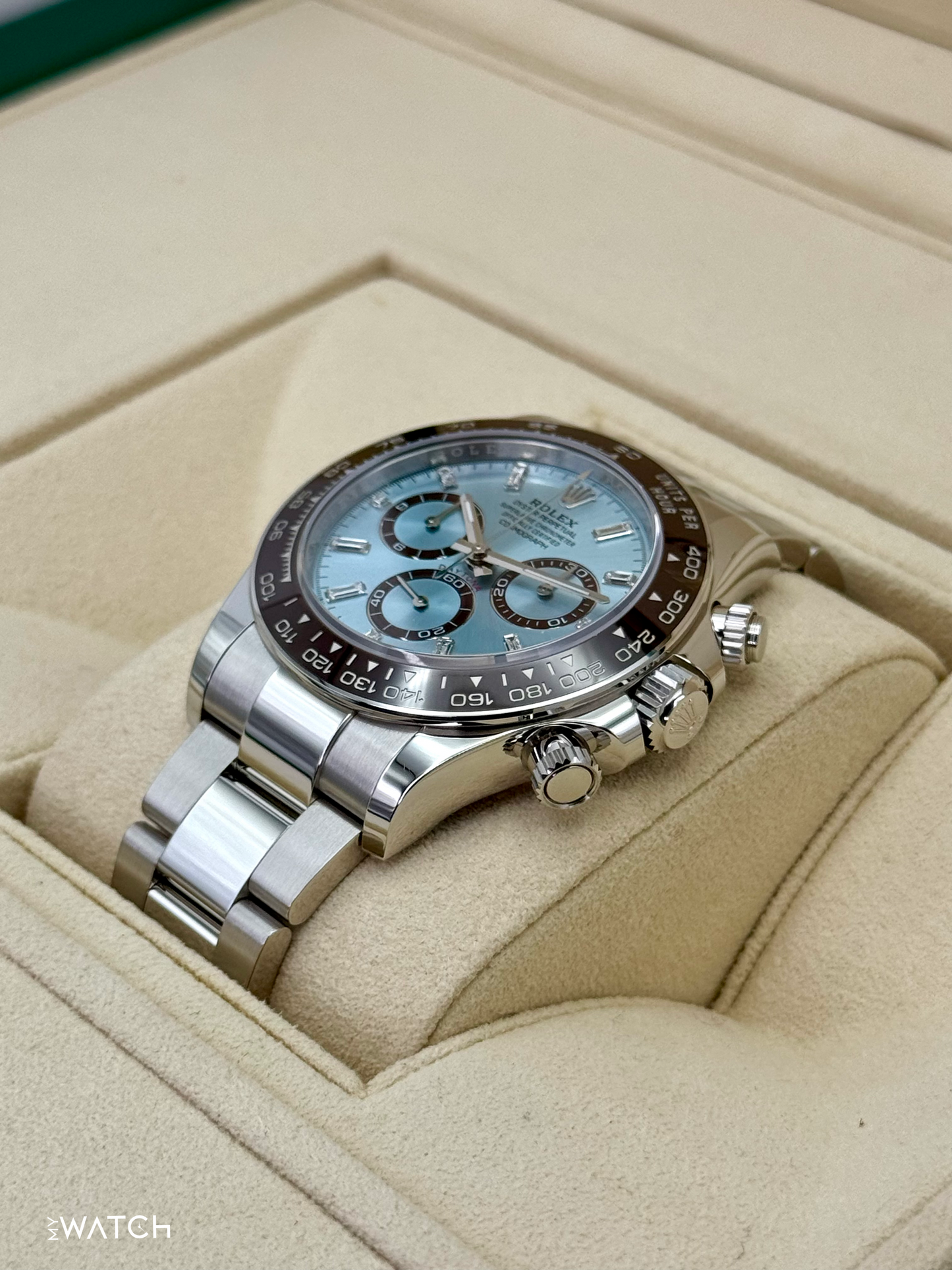 NEW 2025 Rolex Daytona 40mm 126506 Platinum Ice Blue Diamond Baguette Dial