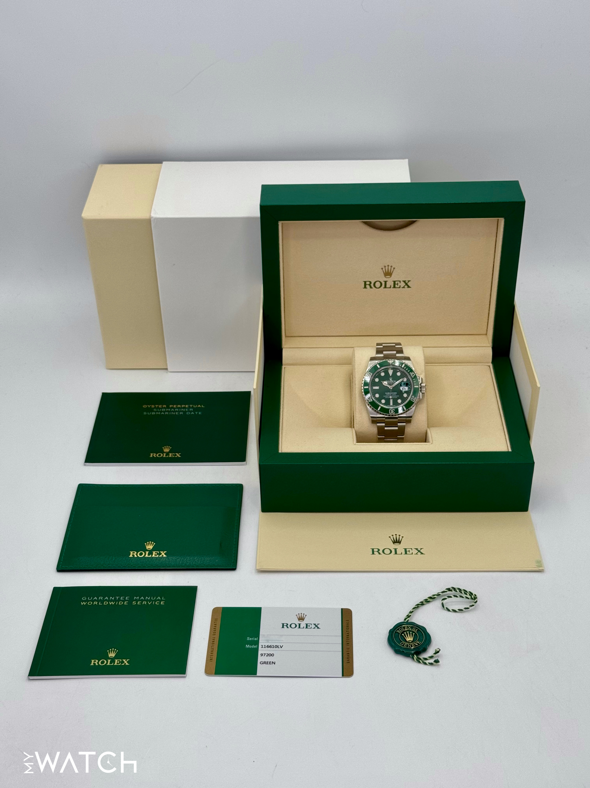 NEW OLD STOCK 2020 Rolex Submariner “Hulk” 40mm 116610LV Green Dial - MyWatchLLC