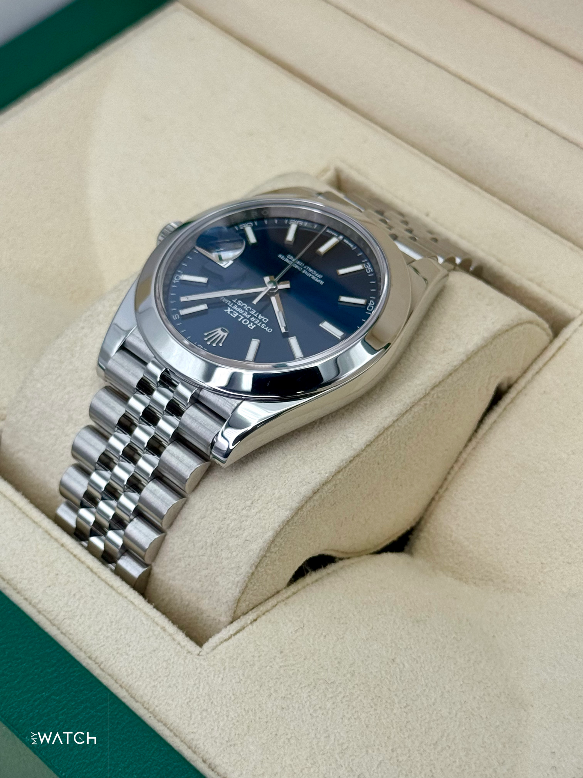 2023 Rolex Datejust 41mm 126300 Stainless Steel Jubilee Blue Dial - MyWatchLLC