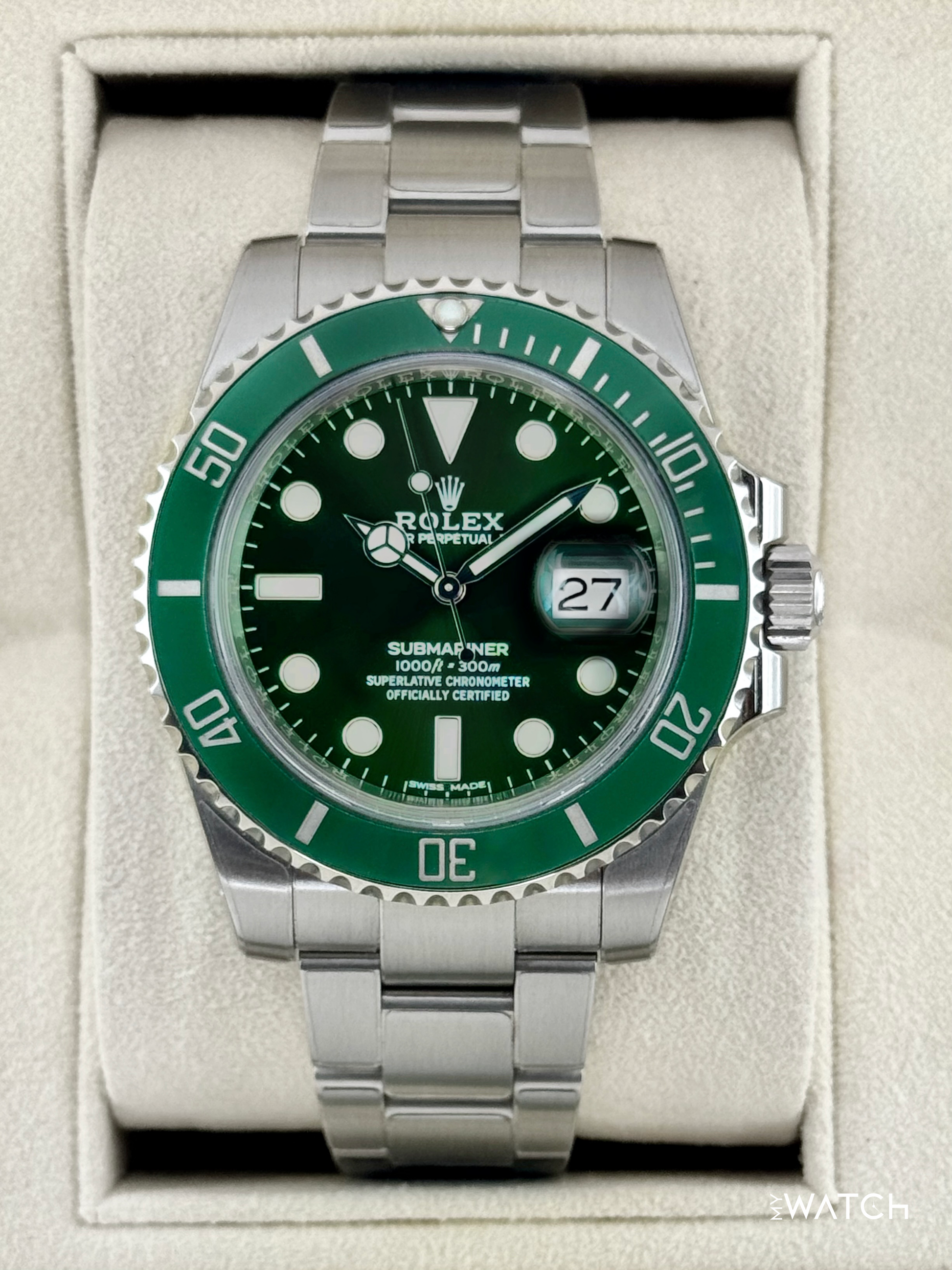 2018 Rolex Submariner “Hulk” 40mm 116610LV Green Dial - MyWatchLLC