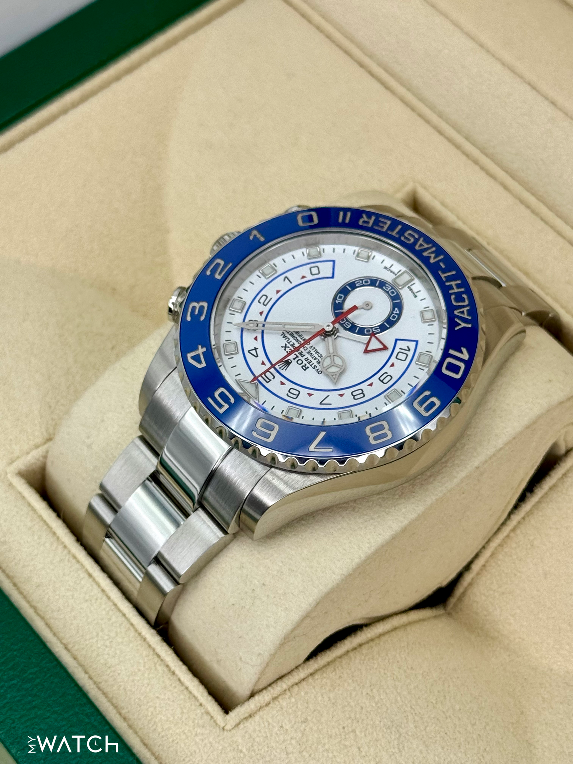 2022 Rolex Yacht-Master II 44mm 116680 Stainless Steel White Dial - MyWatchLLC