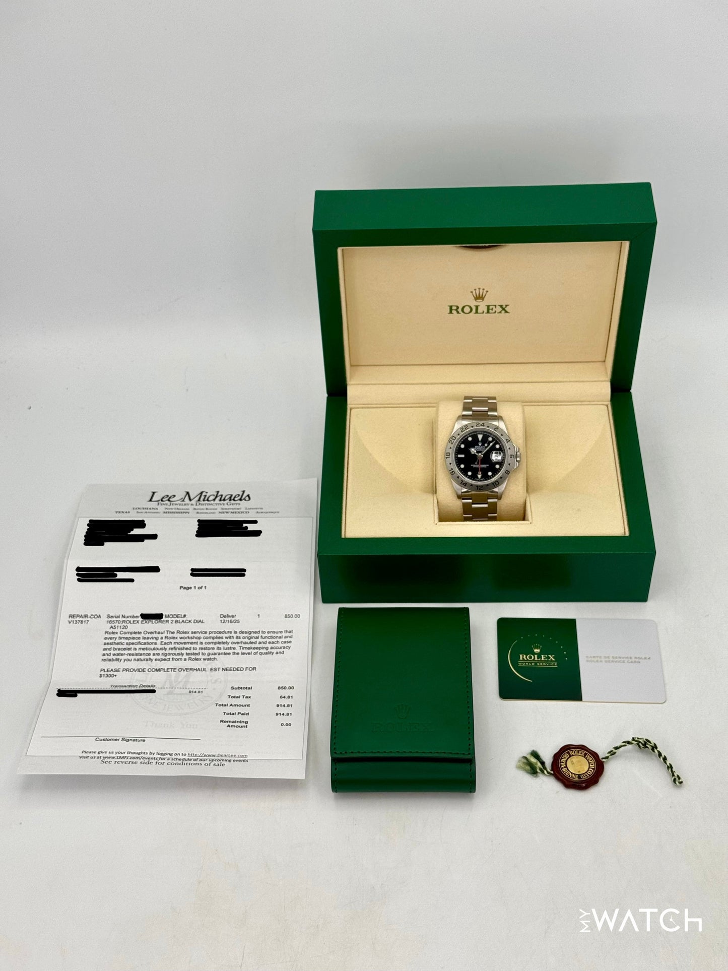 2002 Rolex Explorer II 40mm 16570 Stainless Steel Black Dial - MyWatchLLC
