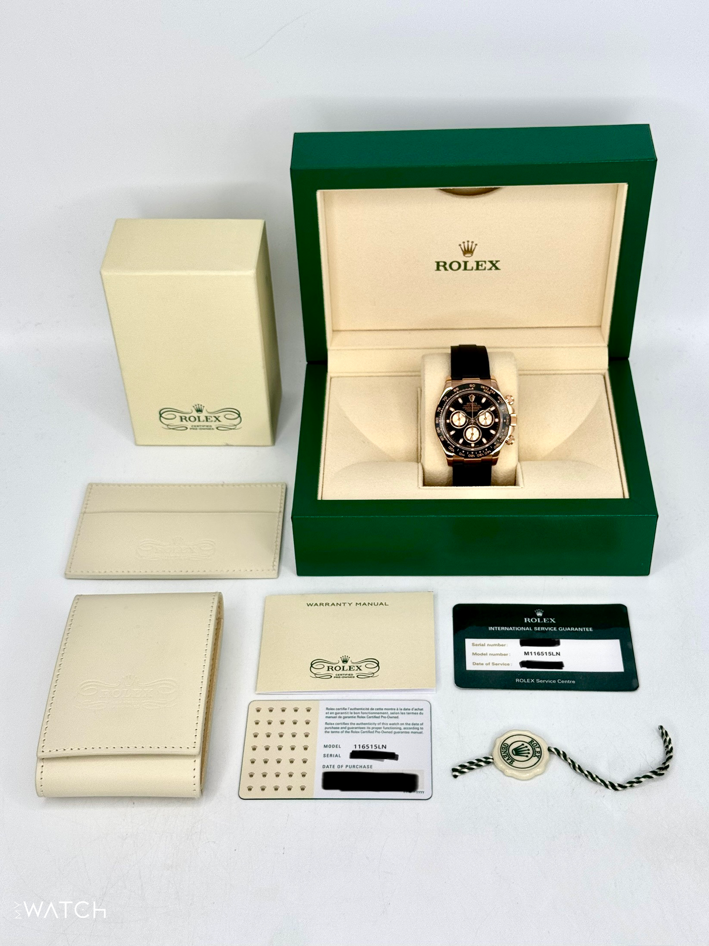 2024 CPO Rolex Daytona 40mm 116515LN Rose Gold Oysterflex Black Dial - MyWatchLLC