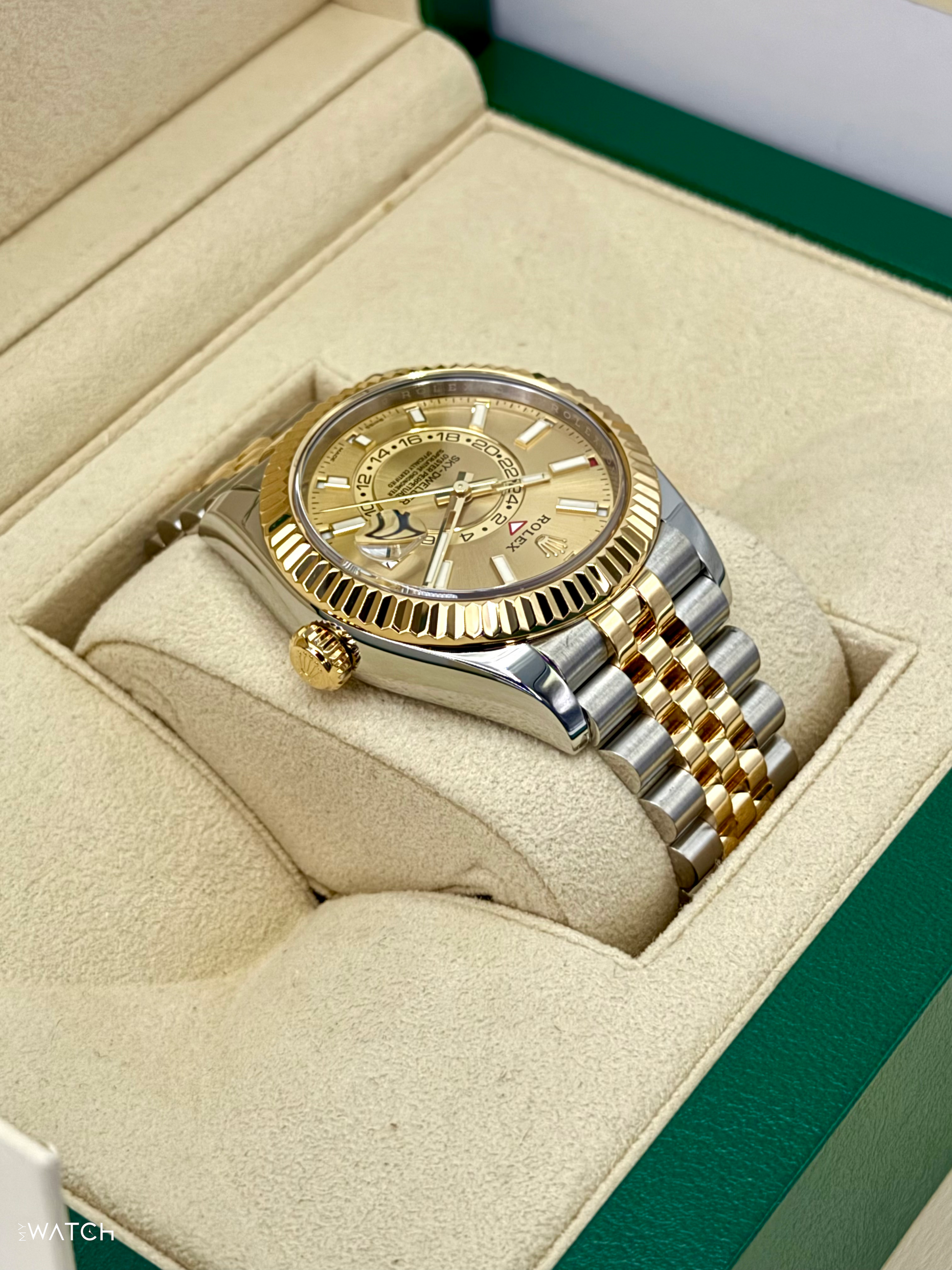 2022 Rolex Sky-Dweller 42mm 326933 Two-Tone Jubilee Champagne Dial - MyWatchLLC