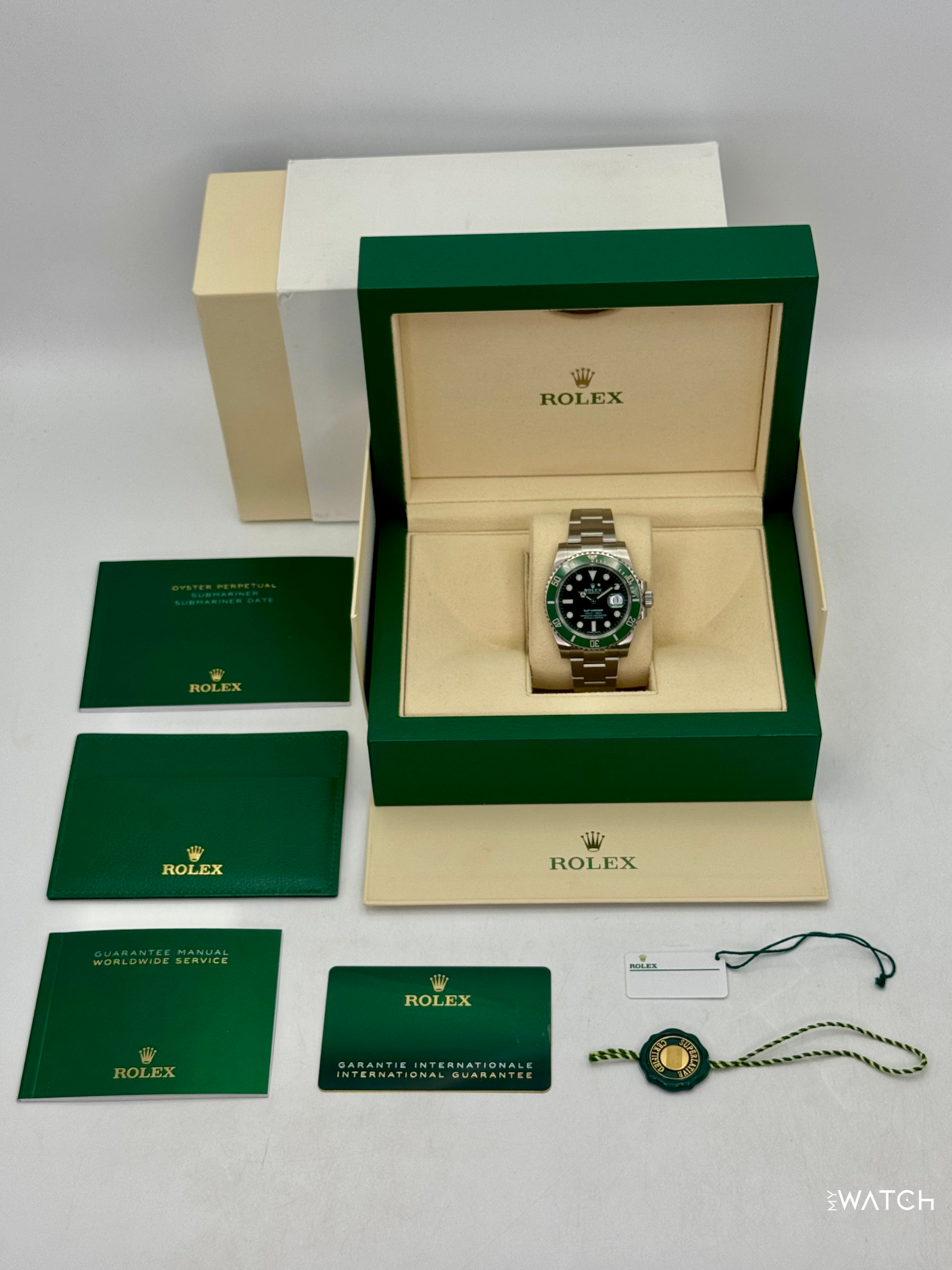 2020 Rolex Submariner “Hulk” 40mm 116610LV Green Dial (GREEN CARD & STICKERED) - MyWatchLLC
