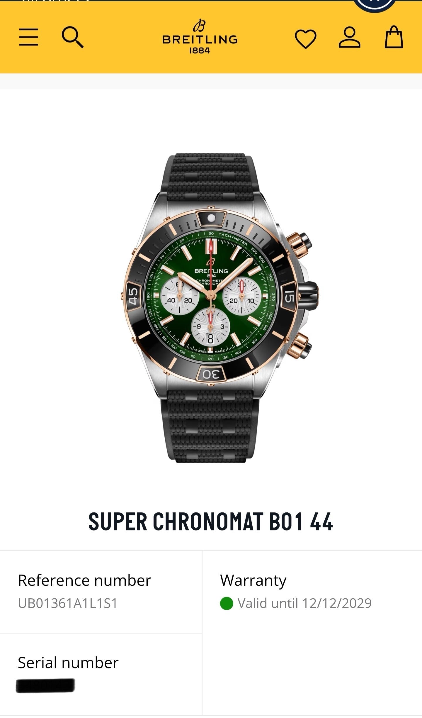 2024 Breitling Super Chronomat B01 44 UB0136 Two-Tone Green Dial