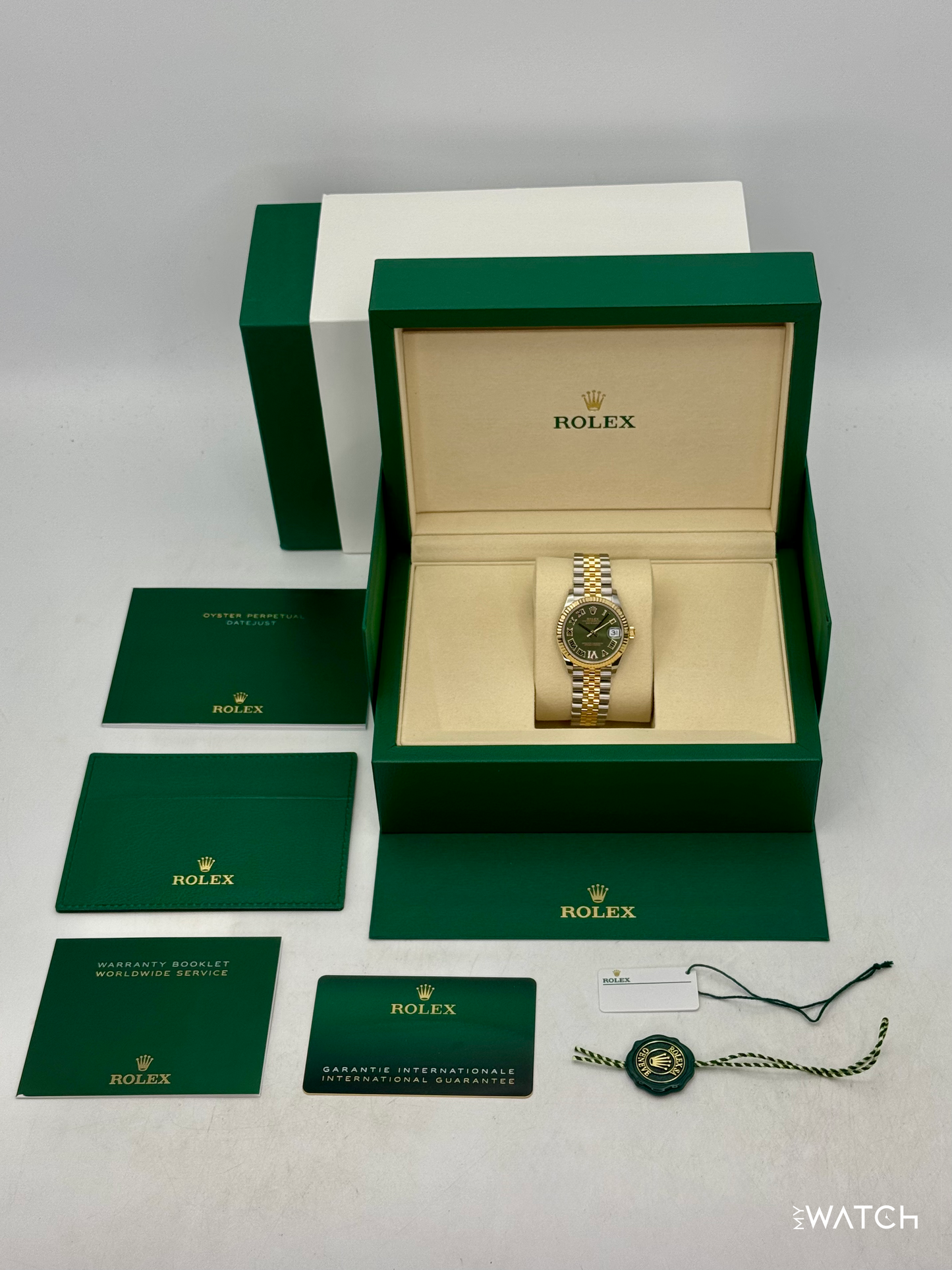 NEW 2026 Rolex Ladies Datejust 31mm 278273 Two-Tone Jubilee Green Dial - MyWatchLLC