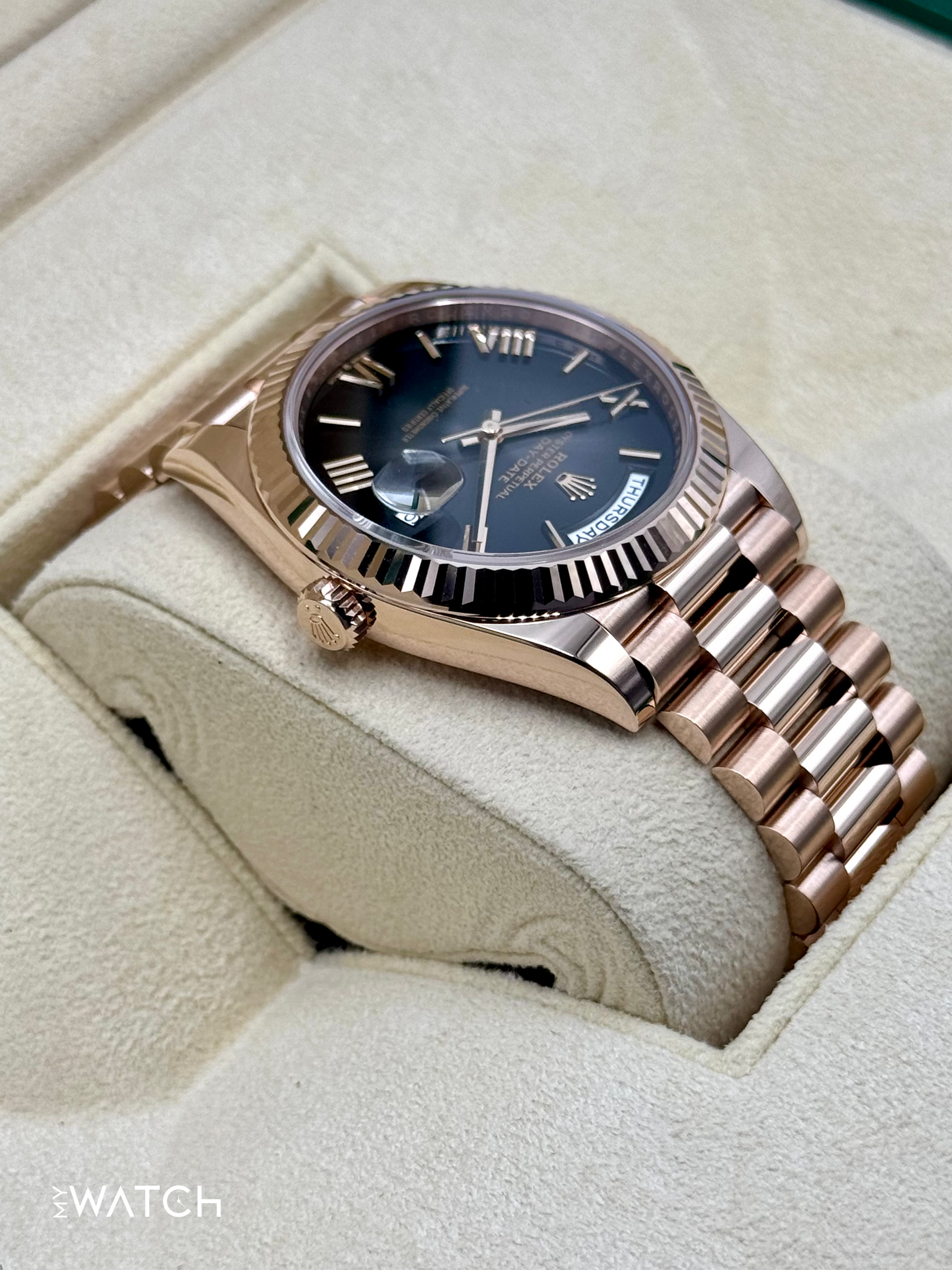 NEW 2025 Rolex Day-Date 40mm 228235 Presidential Slate Ombre Dial - MyWatchLLC