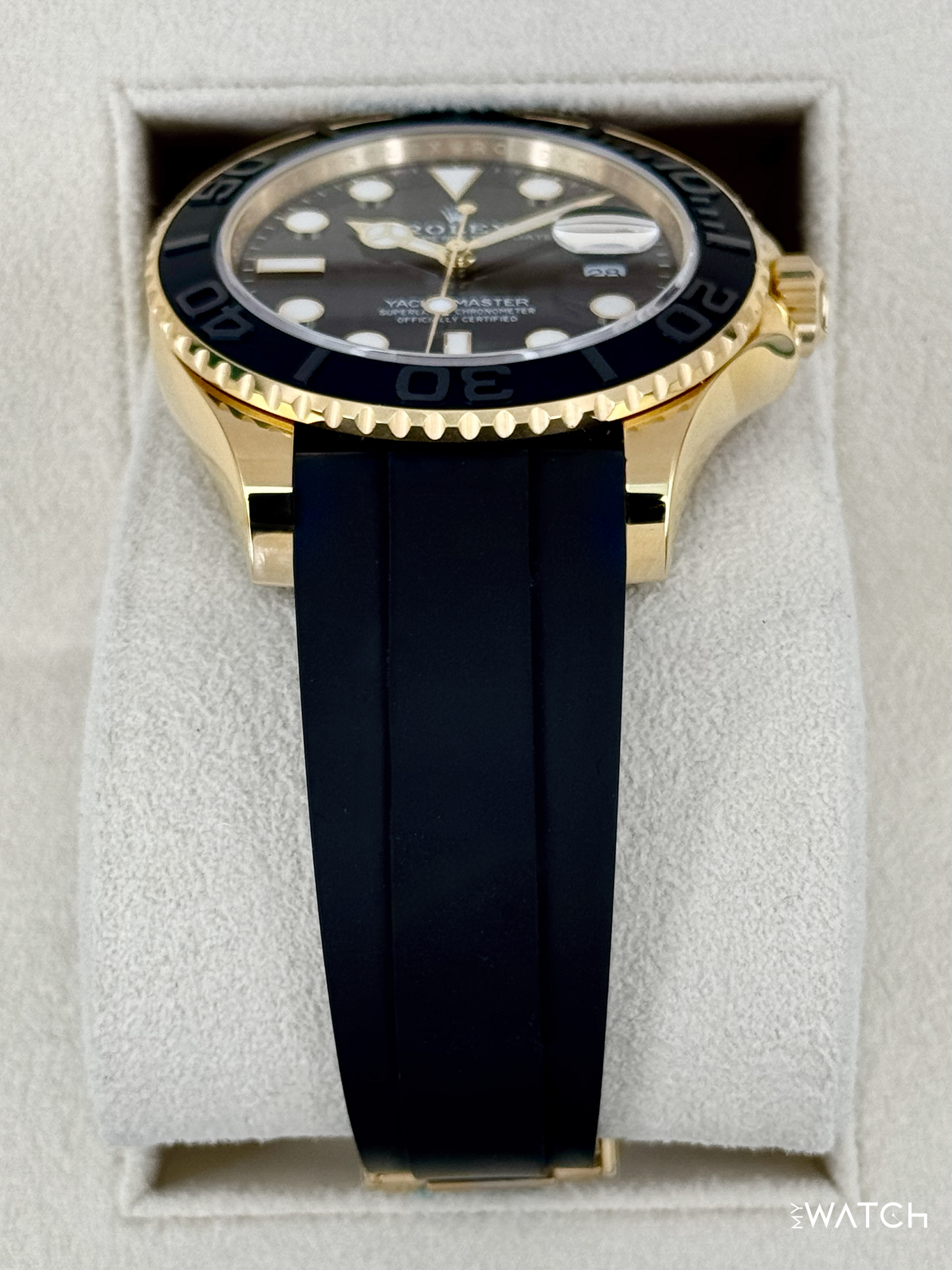 2025 Rolex Yacht-Master 42mm 226658 Yellow Gold Oysterflex Black Dial - MyWatchLLC