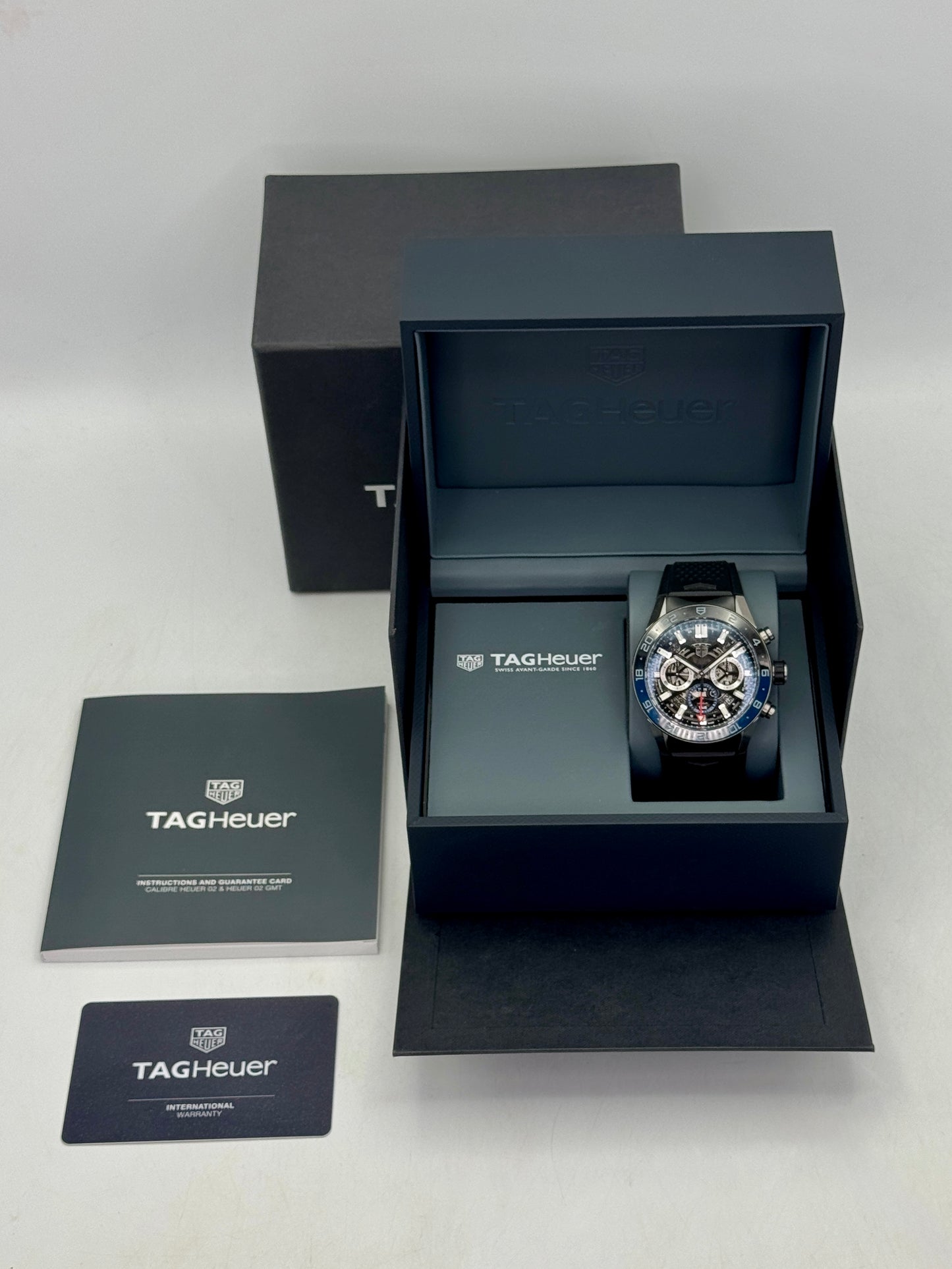 2021 TAG Heuer Calibre Heuer 02 Chronograph 45mm CAR2A1Z Skeletonized Dial
