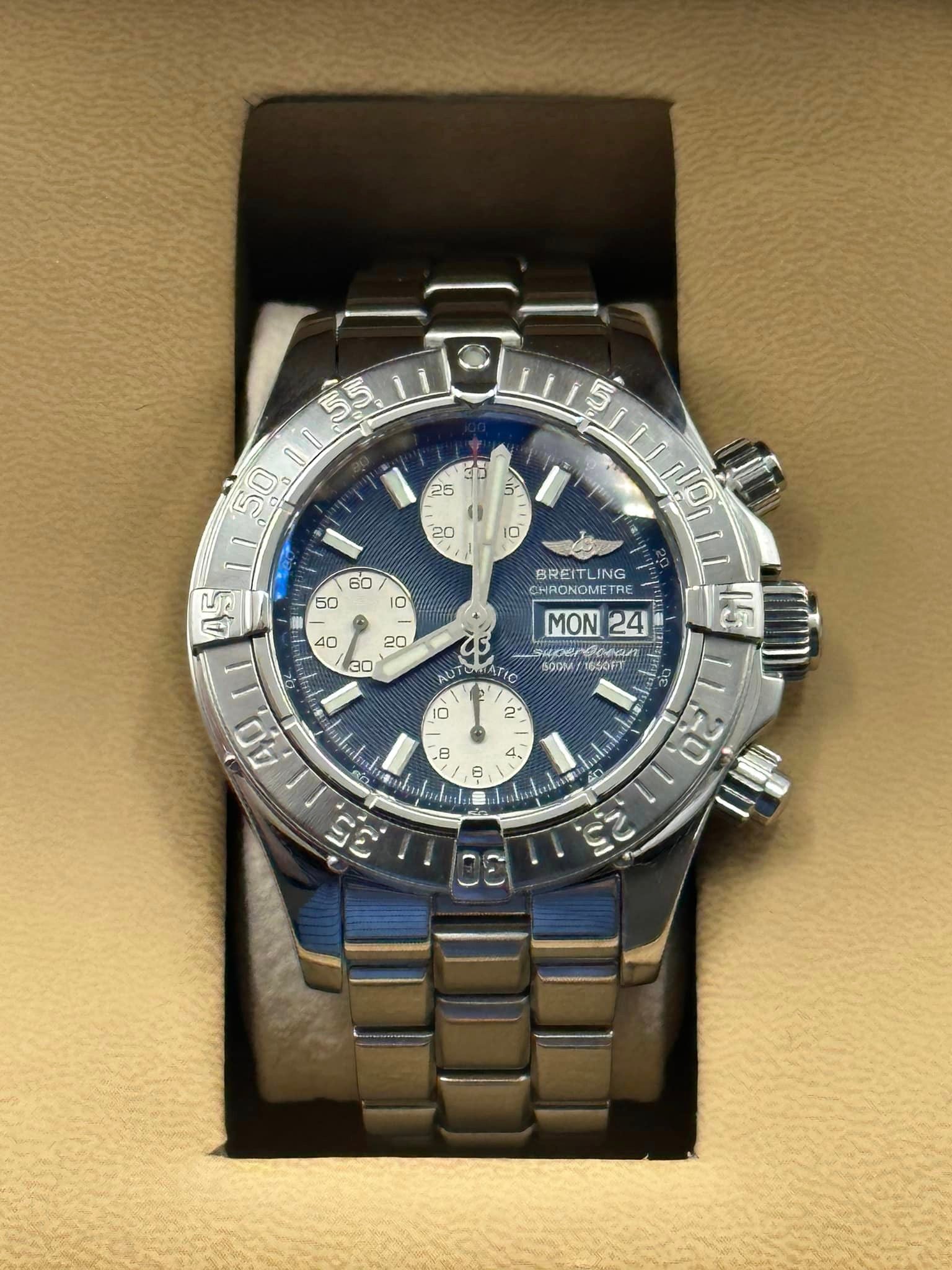 2004 Breitling Superocean II 42mm A13340 Blue Dial