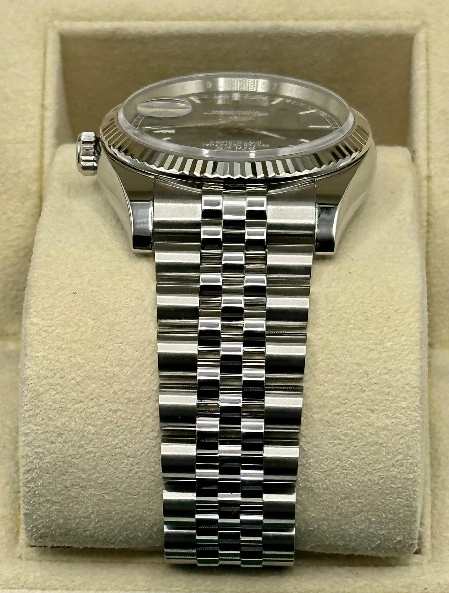 2018 Rolex Datejust 36mm 116234 Jubilee Blue Stick Roulette Date Dial - MyWatchLLC