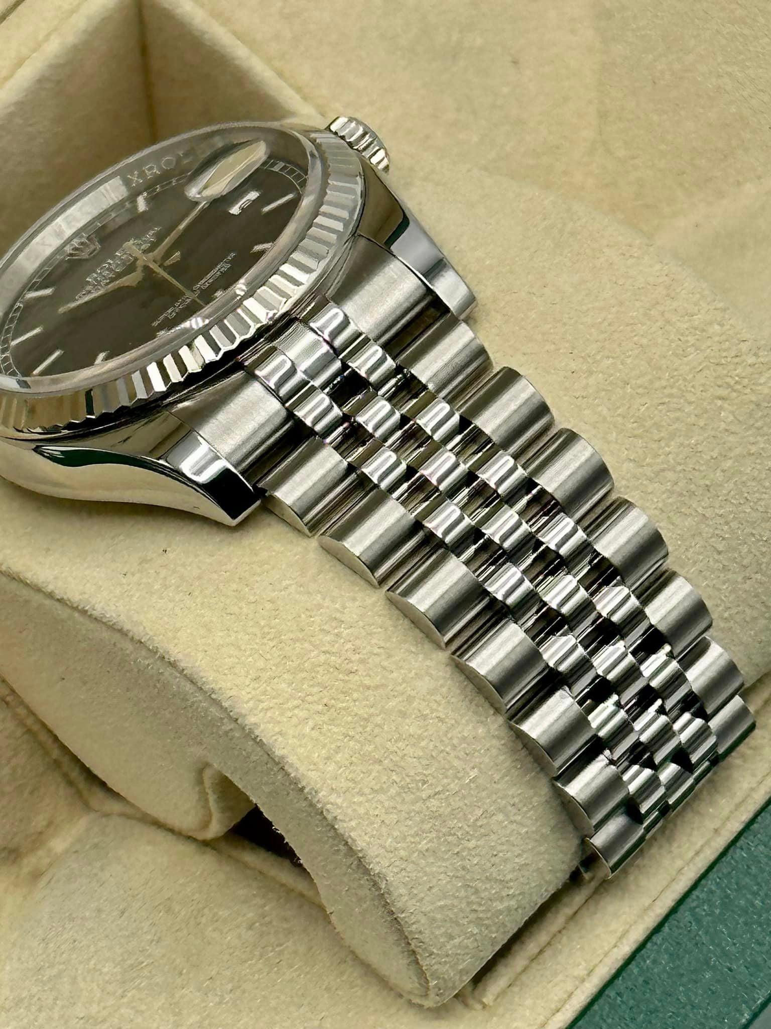 2018 Rolex Datejust 36mm 116234 Jubilee Blue Stick Roulette Date Dial - MyWatchLLC