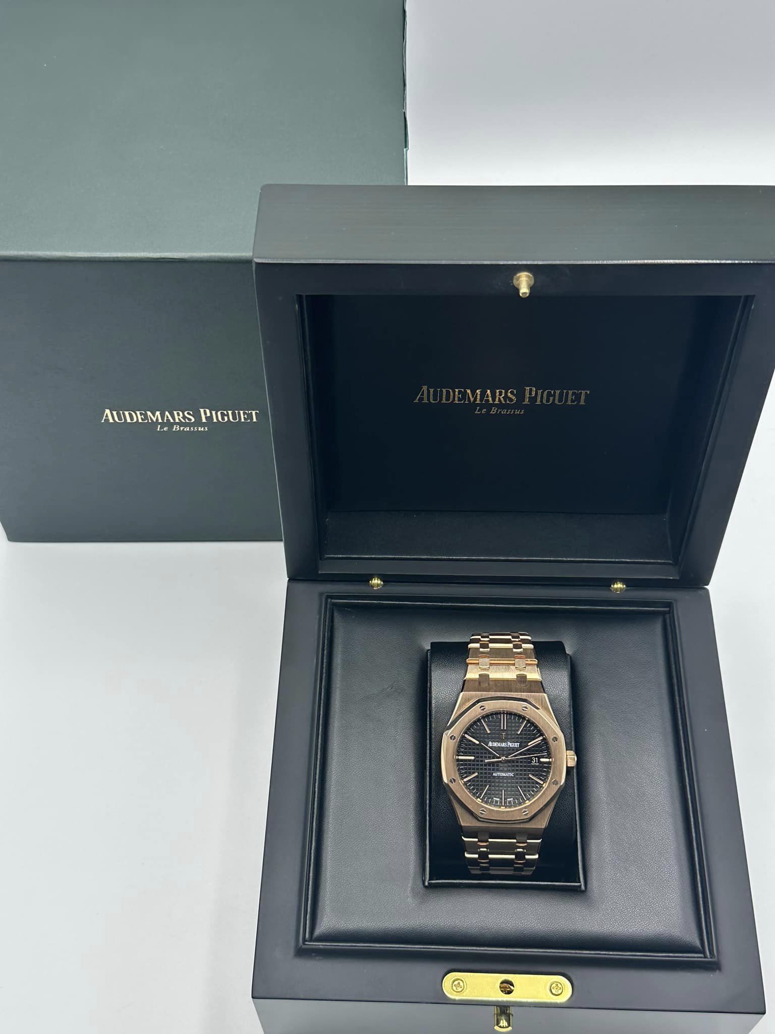 2013 Audemars Piguet Royal Oak 41mm 15400OR Rose Gold Black Dial - MyWatchLLC