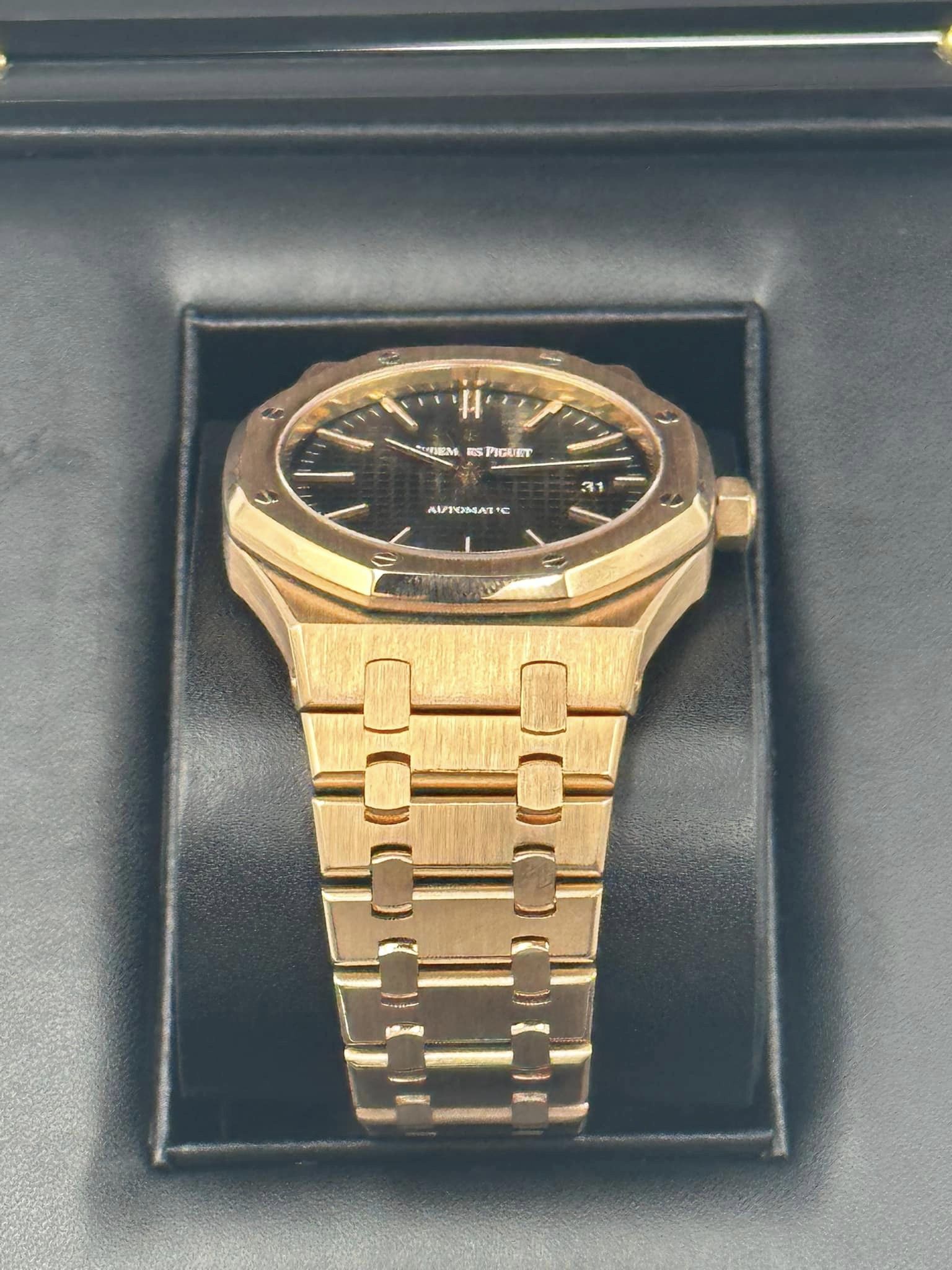 2013 Audemars Piguet Royal Oak 41mm 15400OR Rose Gold Black Dial - MyWatchLLC