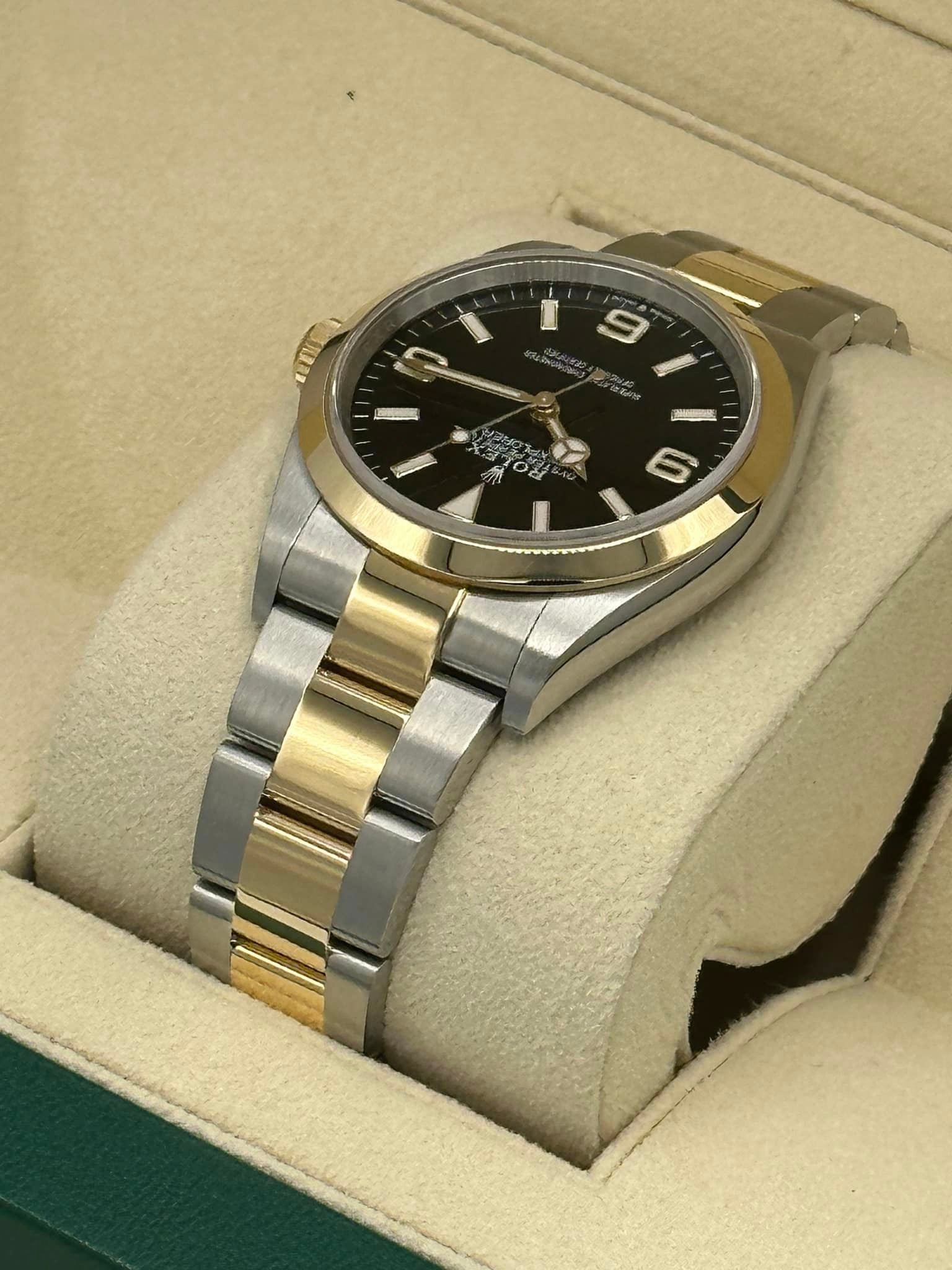 2021 Rolex Explorer 36mm 124273 Two-Tone Stainless Steel/Gold Black Dial - MyWatchLLC