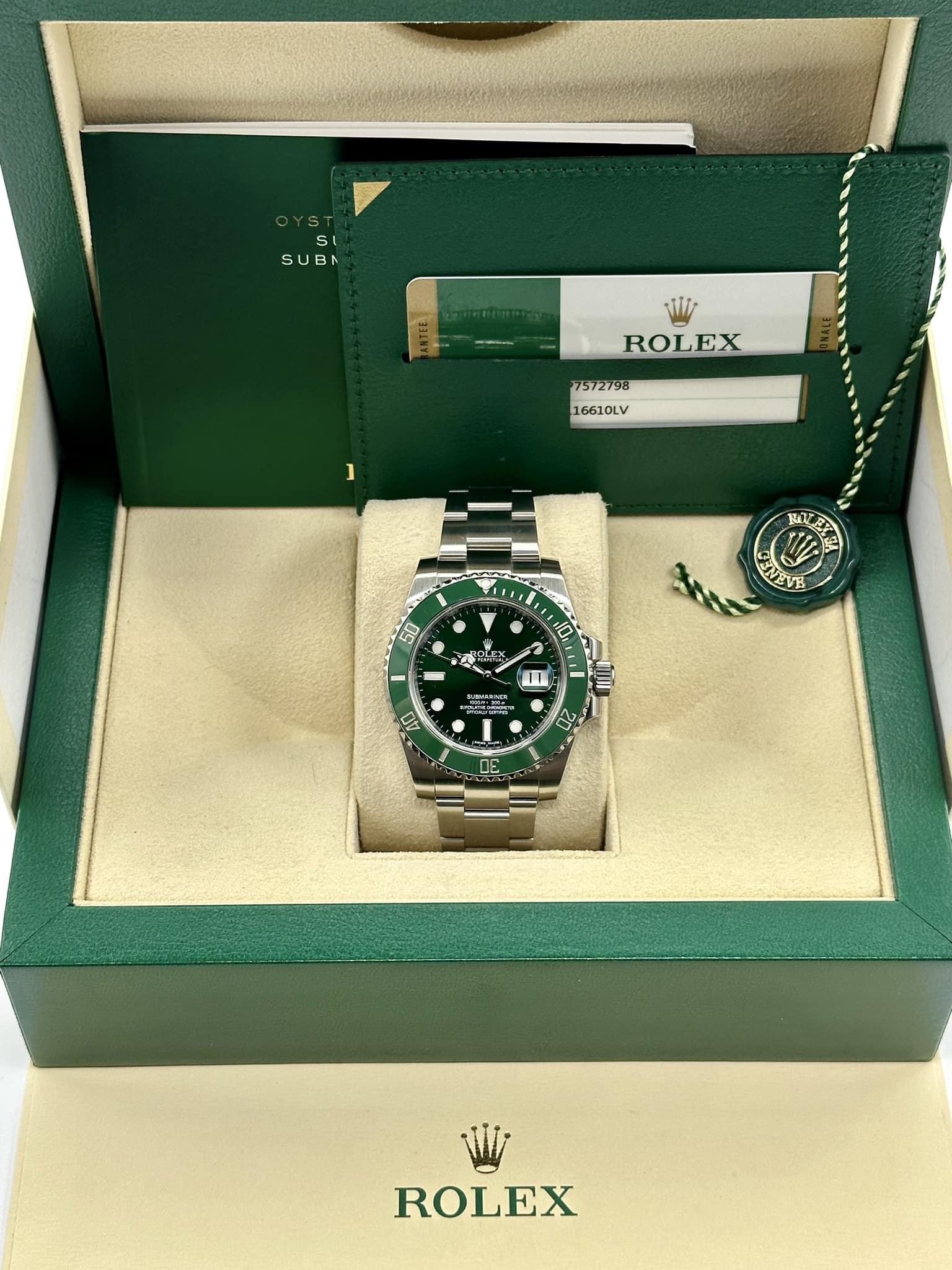 2016 Rolex Submariner "Hulk" 116610LV Stainless Steel Green Dial - MyWatchLLC
