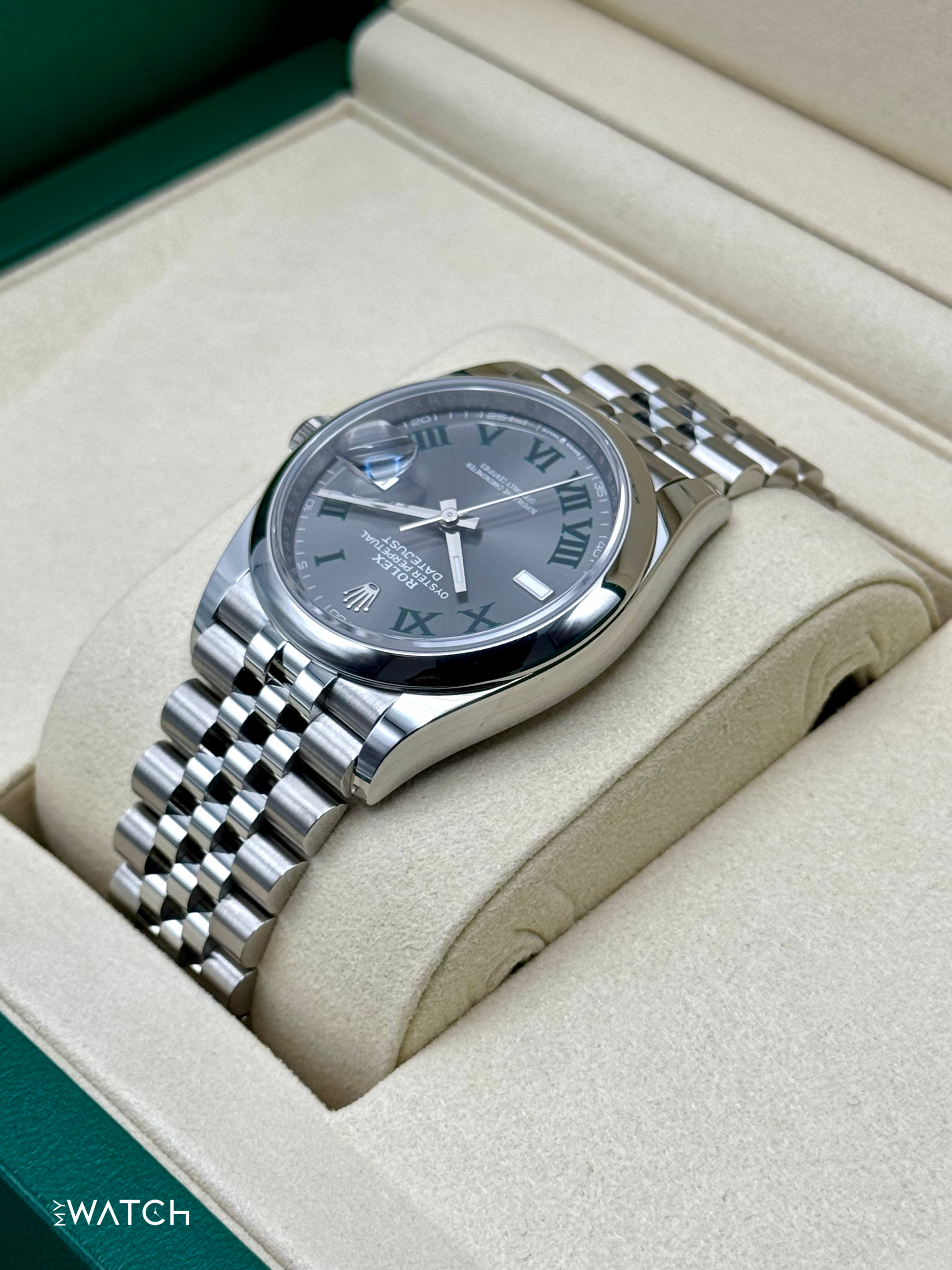 NEW 2025 Rolex Datejust 36mm 126200 Jubilee Wimbledon Dial - MyWatchLLC