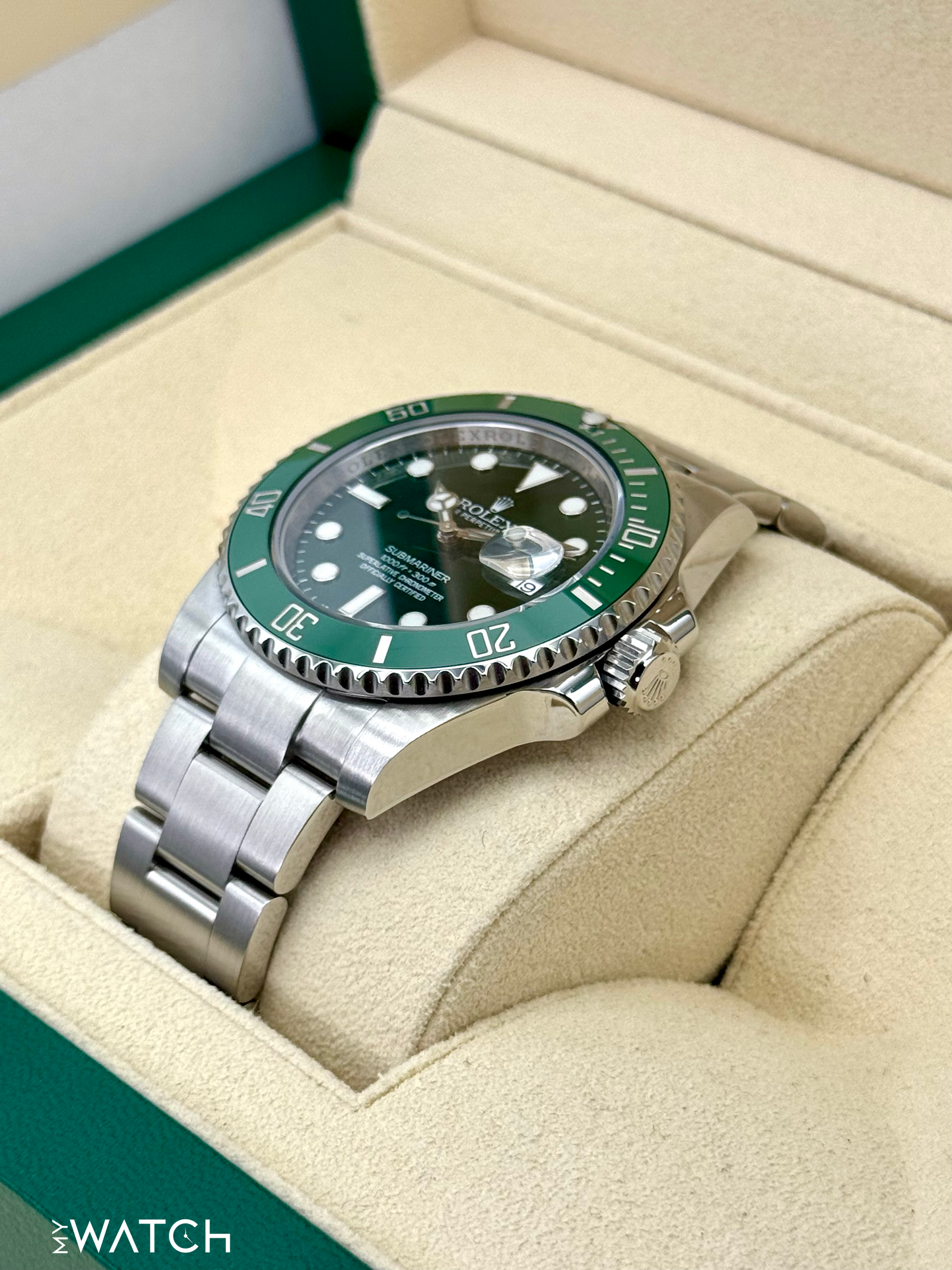 2015 Rolex Submariner “Hulk” 40mm 116610LV Green Dial - MyWatchLLC
