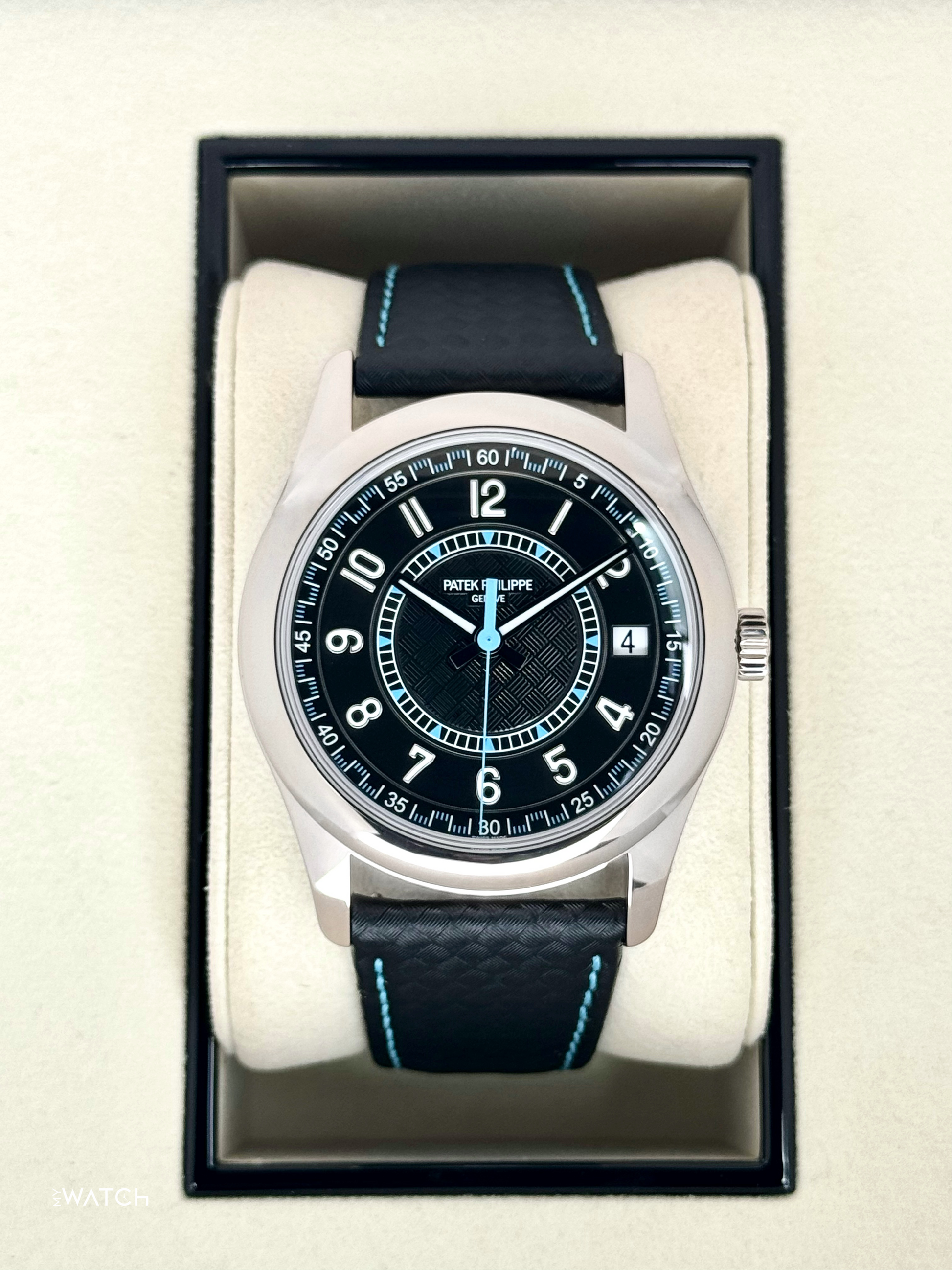 2025 Patek Philippe Calatrava Blue 6007G White Gold Black Dial - MyWatchLLC