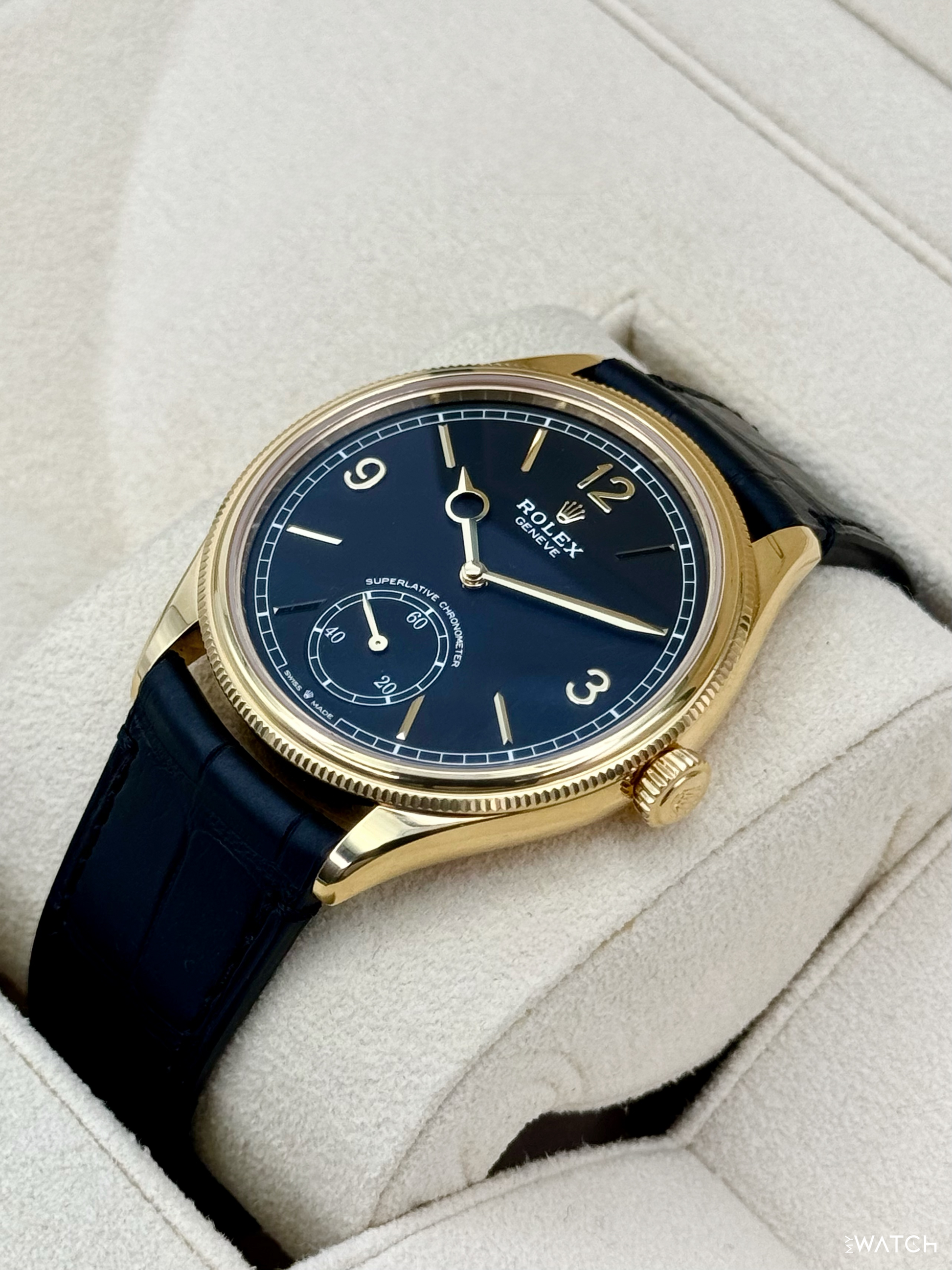 2022 Rolex 1908 39mm 52508 Yellow Gold Black Dial - MyWatchLLC