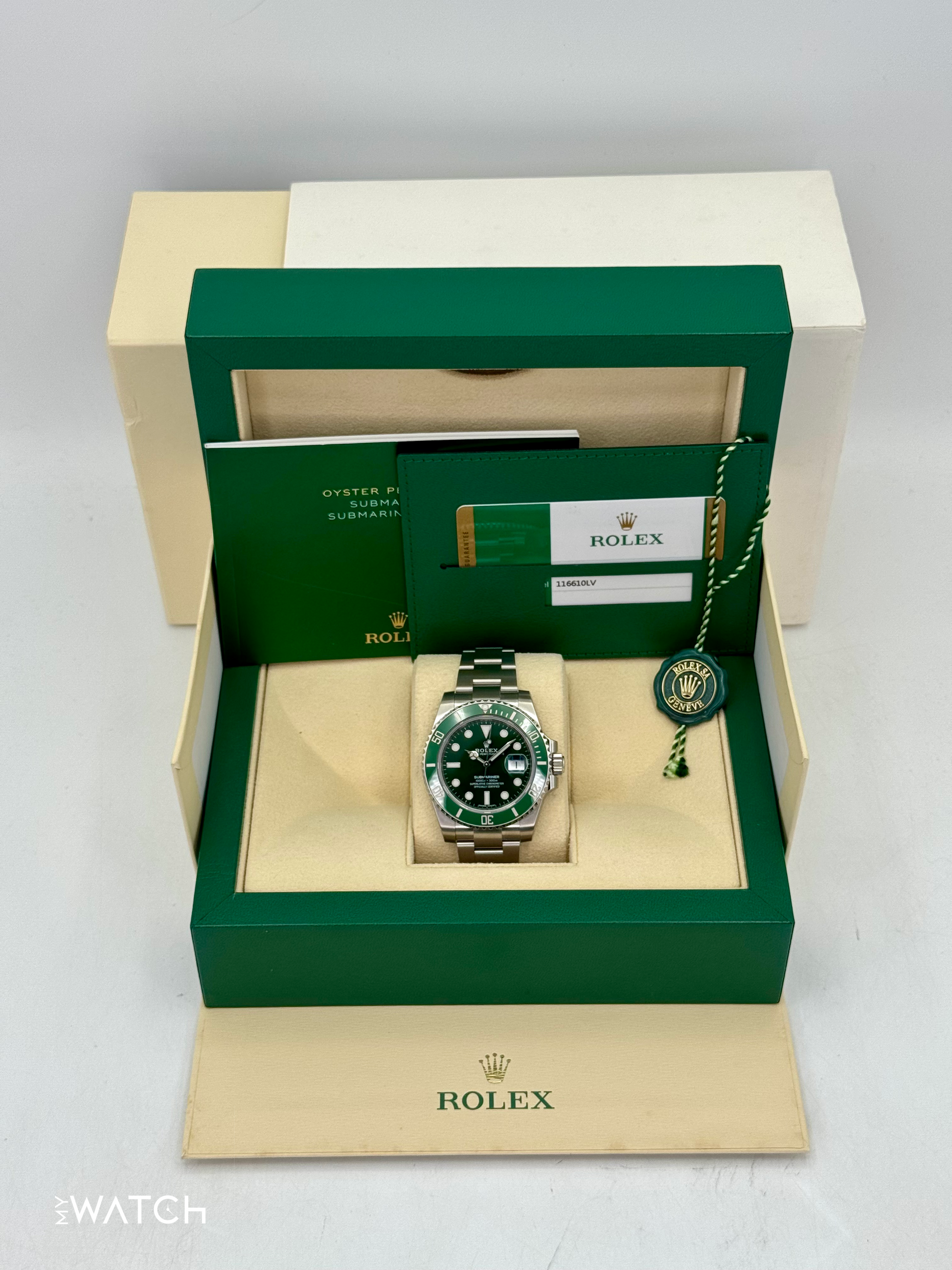 NEW OLD STOCK 2020 Rolex Submariner “Hulk” 40mm 116610LV Green Dial (STICKERED) - MyWatchLLC
