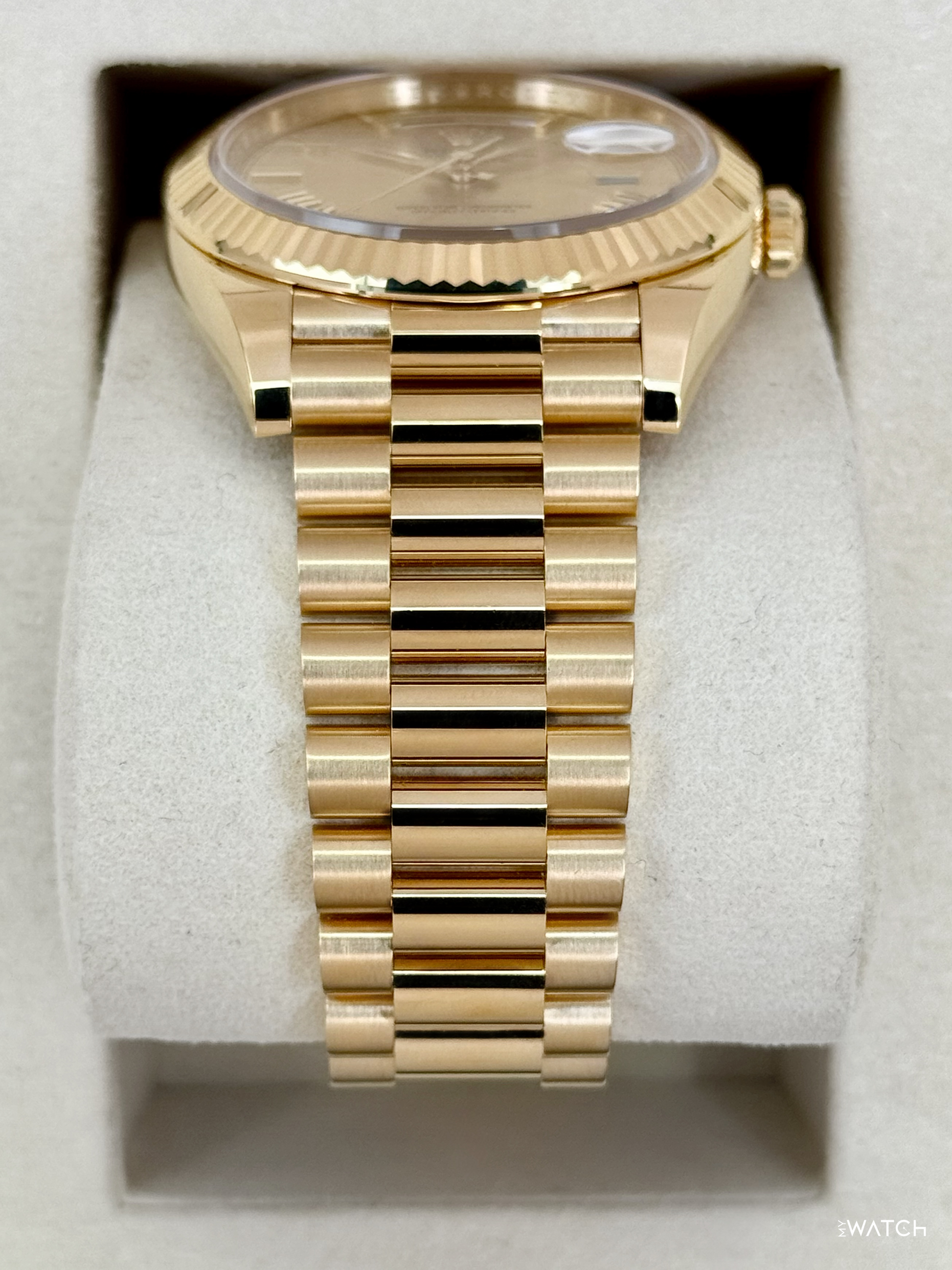 2025 Rolex Day-Date 40mm 228238 Presidential Champagne Roman Numeral Dial - MyWatchLLC