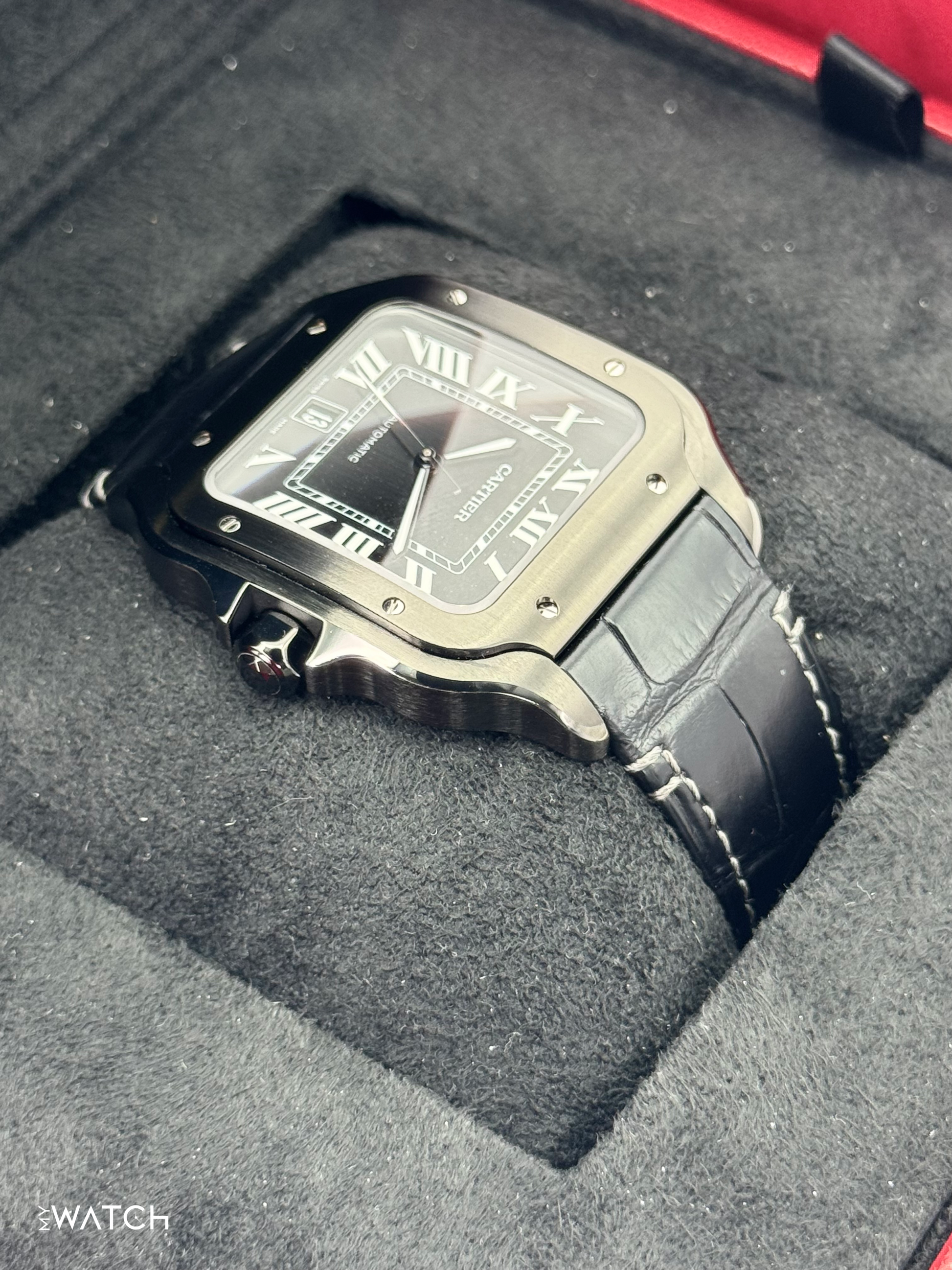 2024 Cartier Santos De Cartier 39.8mm WSSA0039 Black Steel Black Dial - MyWatchLLC