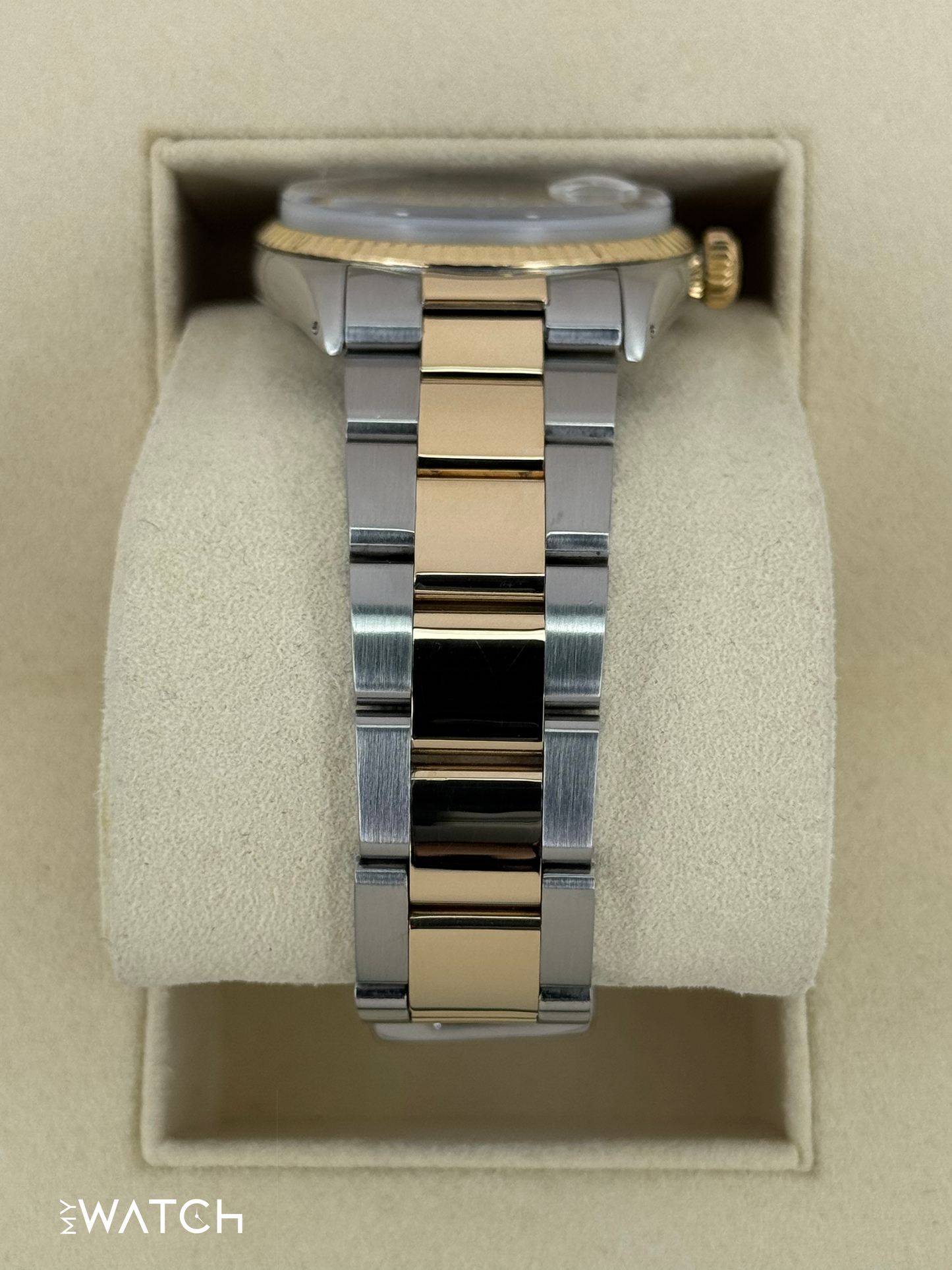 1972 Rolex Datejust 36mm 1601 Two-Tone Oyster Mother of Pearl Diamond Dial
