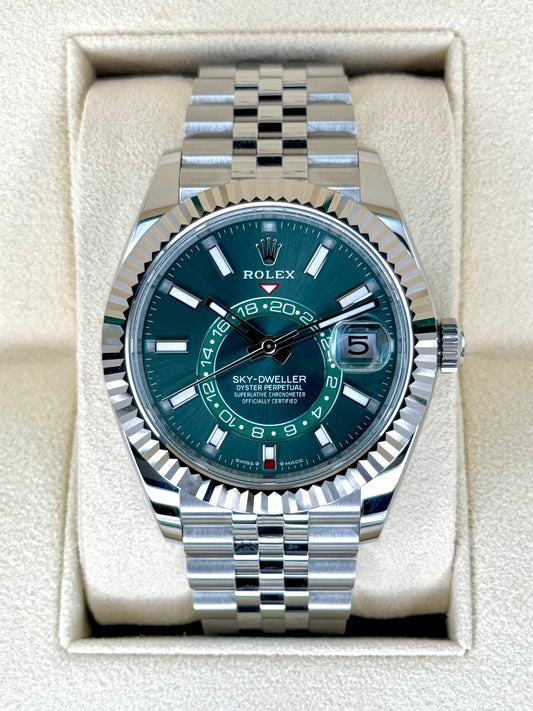 NEW 2024 Rolex Sky-Dweller 42mm 336934 Jubilee Green Dial - MyWatchLLC