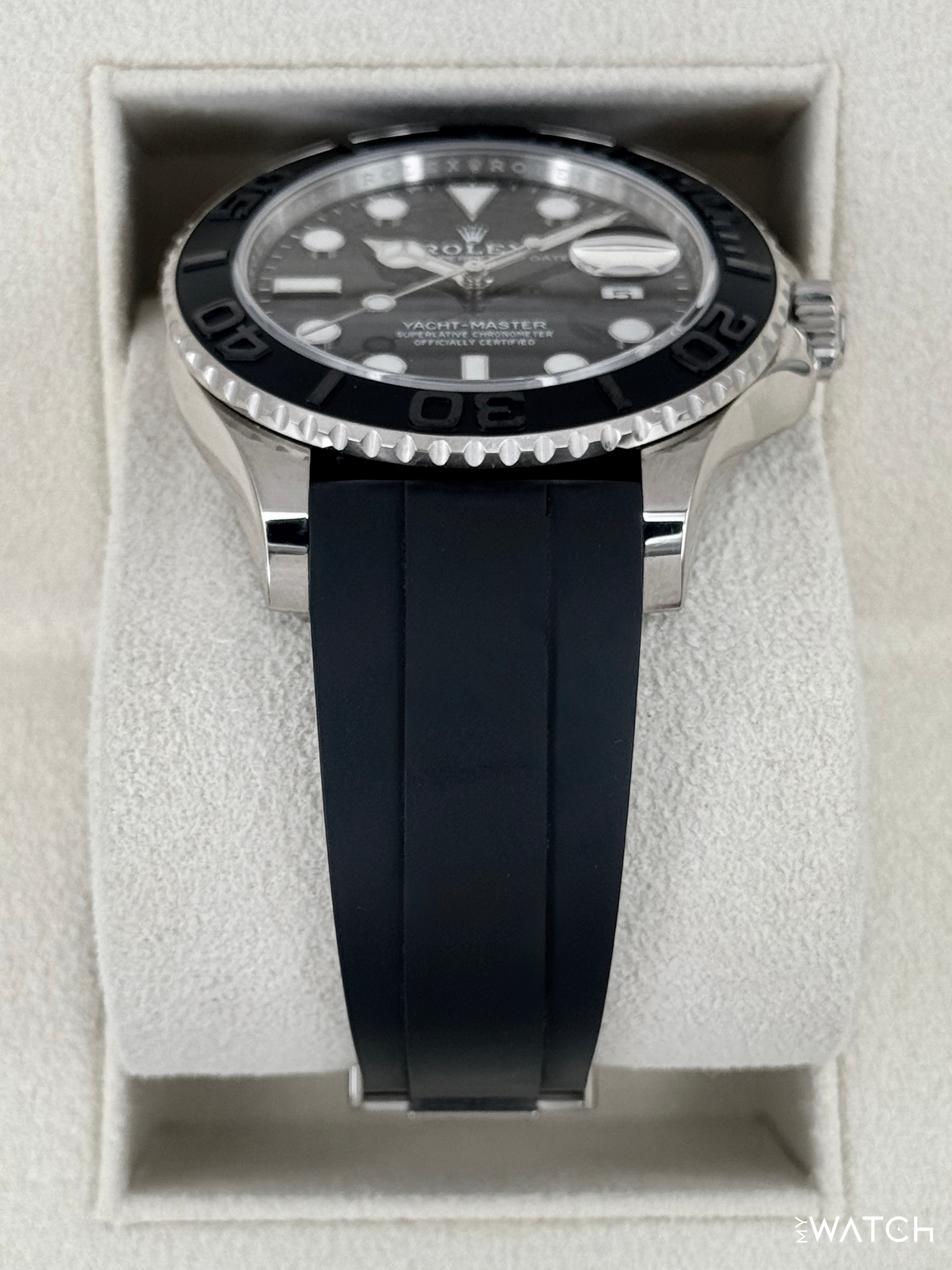 2024 Rolex Yacht-Master 42mm 226659 White Gold Oysterflex Black Dial - MyWatchLLC