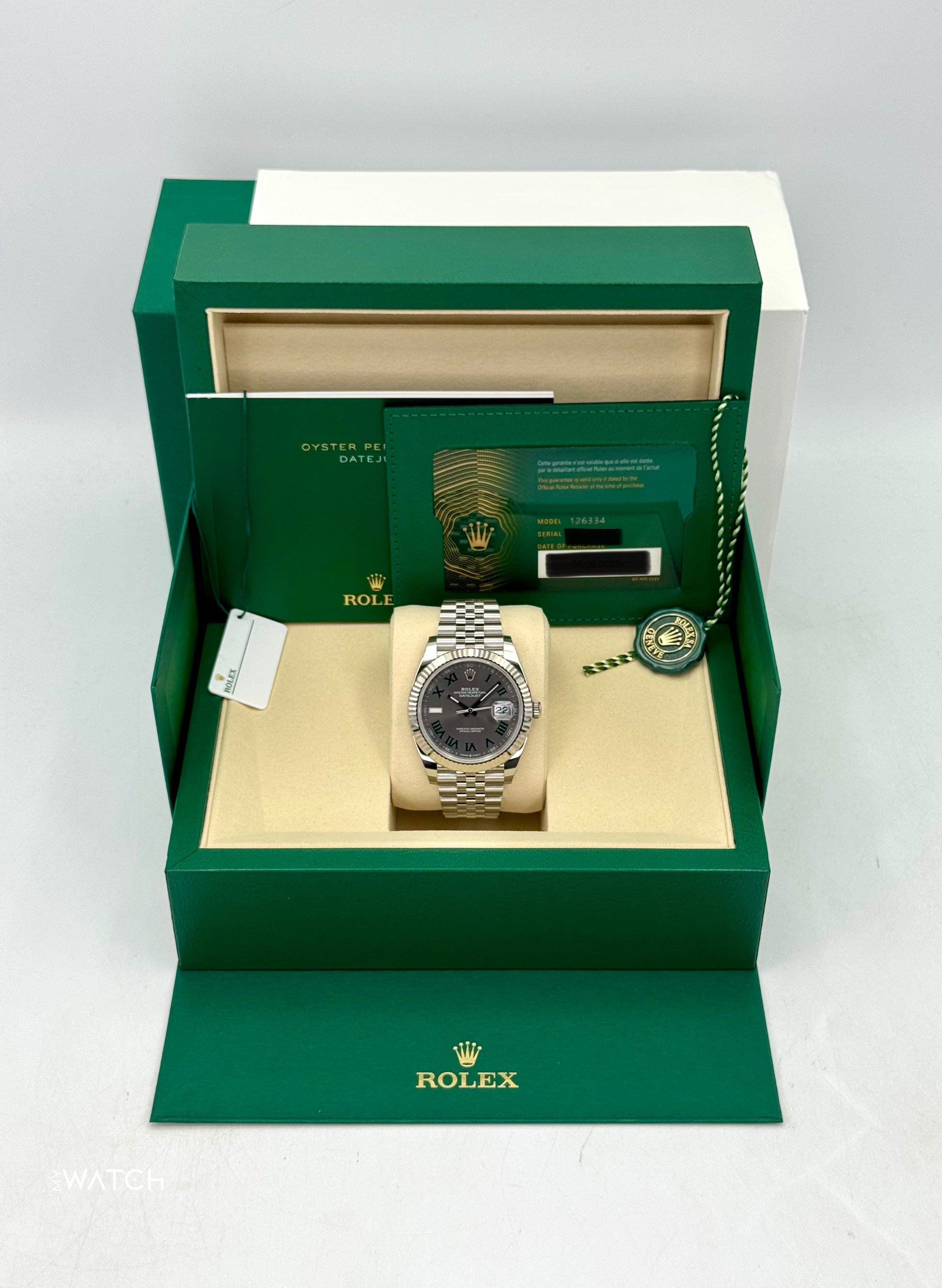 NEW 2025 Rolex Datejust 41mm 126334 Jubilee Wimbledon Dial - MyWatchLLC