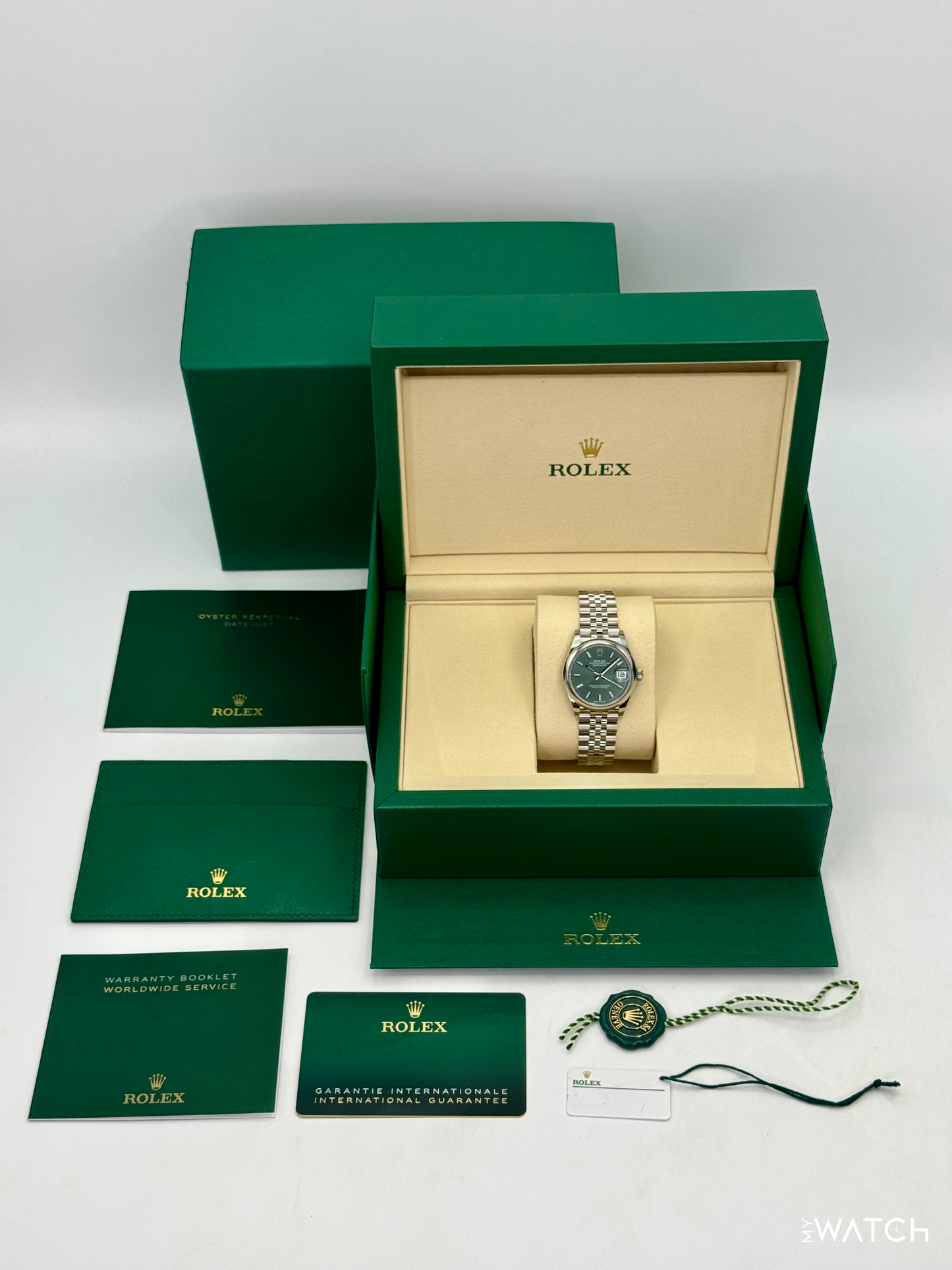 NEW 2025 Rolex Datejust 31mm 278240 Stainless Steel Jubilee Mint Green Dial