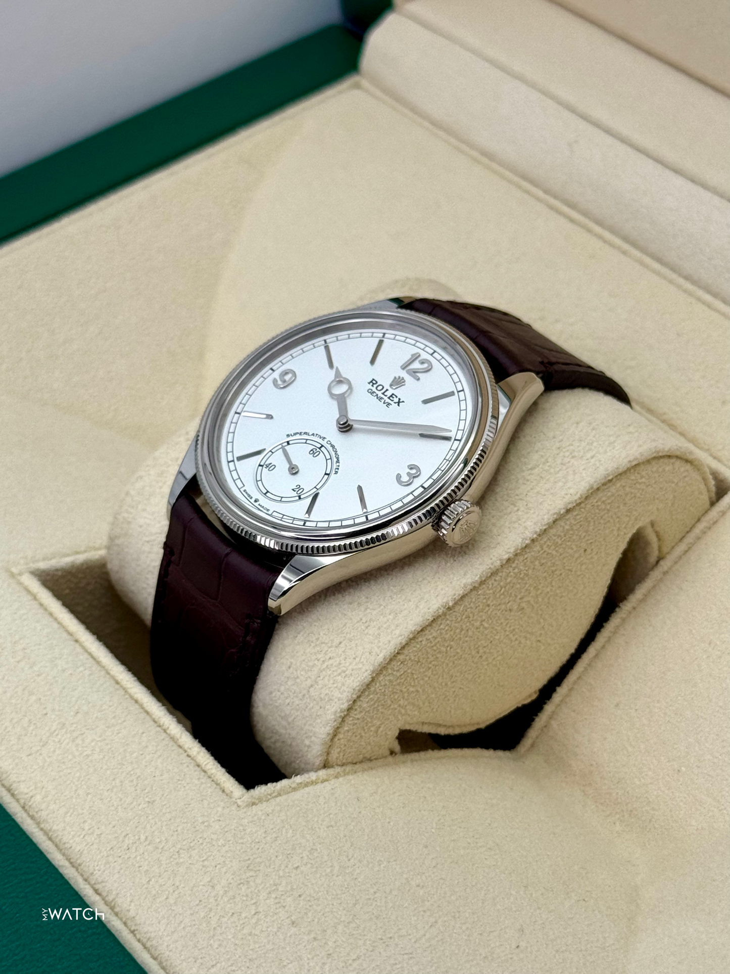 NEW 2024 Rolex Perpetual 1908 39mm 52509 18kt White Gold White Dial