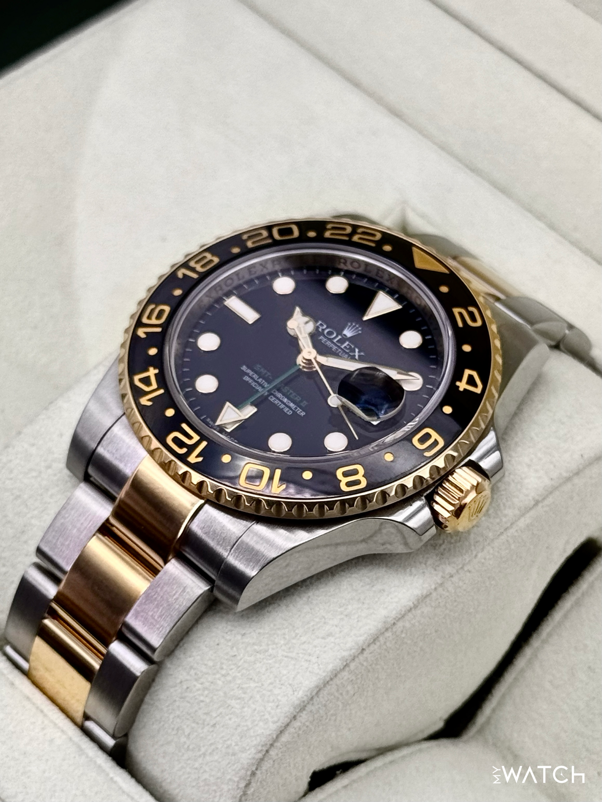 2012 Rolex GMT-Master II 40mm 116713LN Two-Tone Black Dial - MyWatchLLC