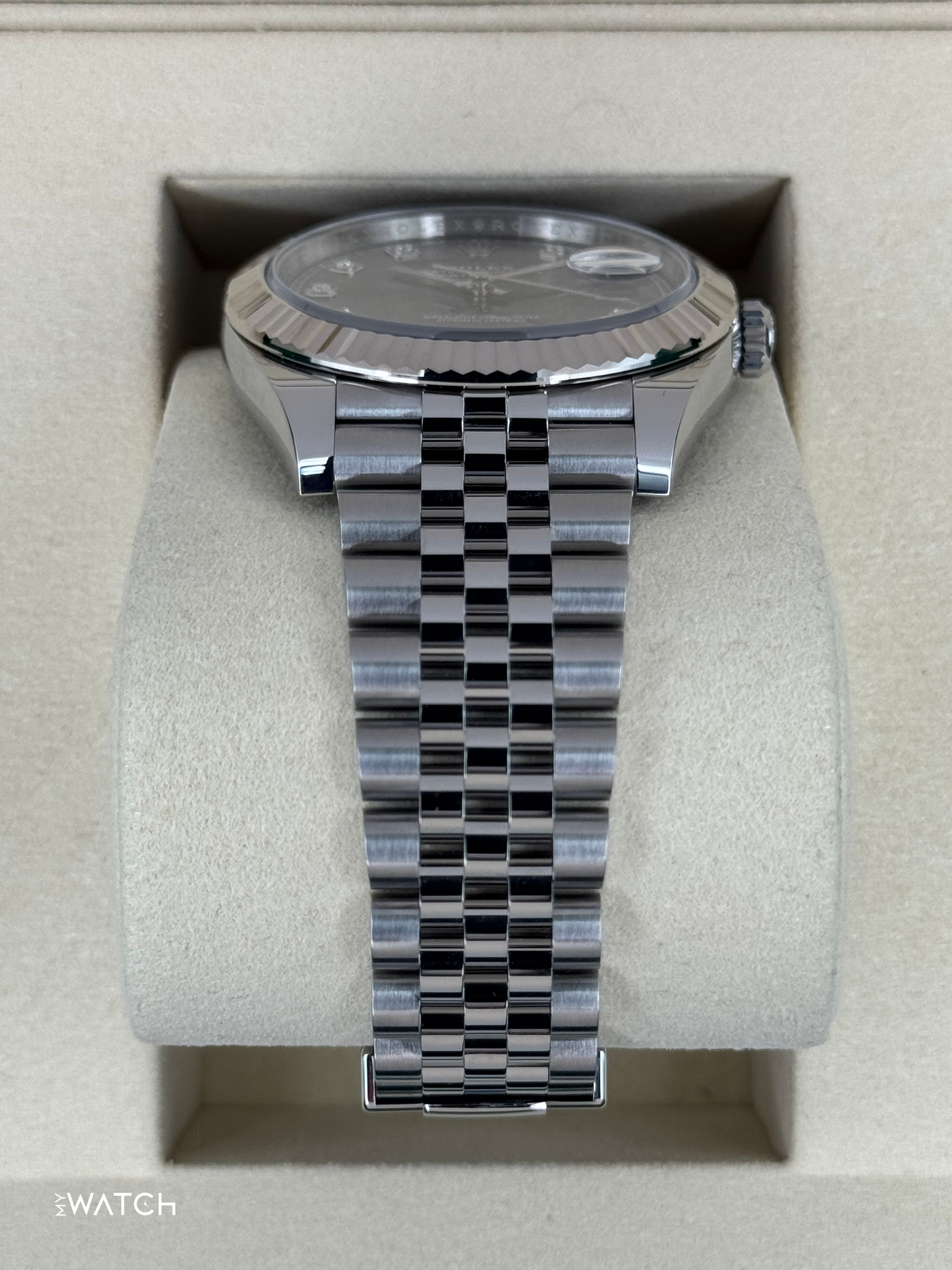 NEW 2025 Rolex Datejust 41mm 126334 Stainless Steel Jubilee Rhodium Diamond Dial - MyWatchLLC