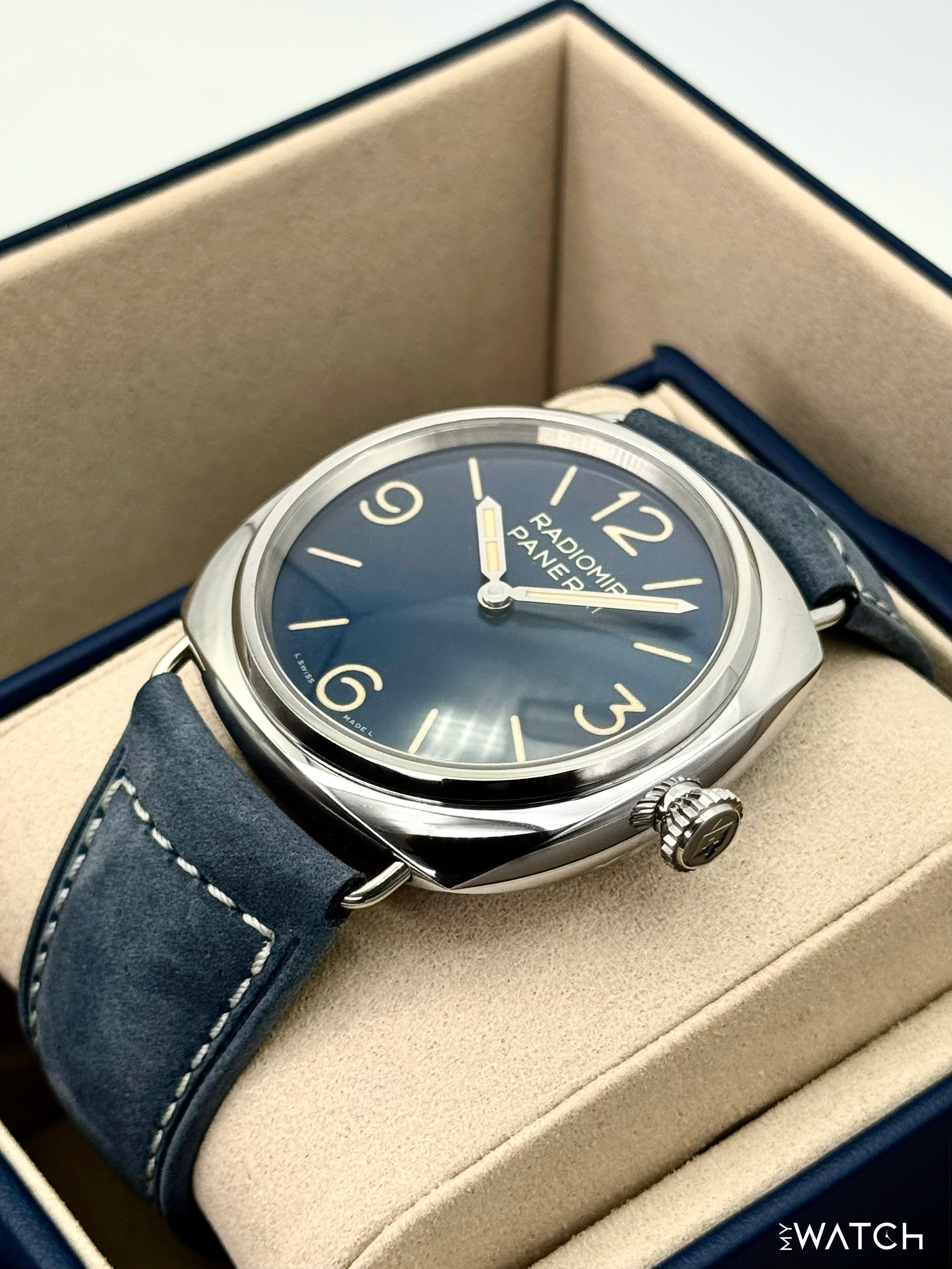 2026 Panerai Radiomir Officine 44mm PAM01383 Stainless Steel Blue Dial - MyWatchLLC
