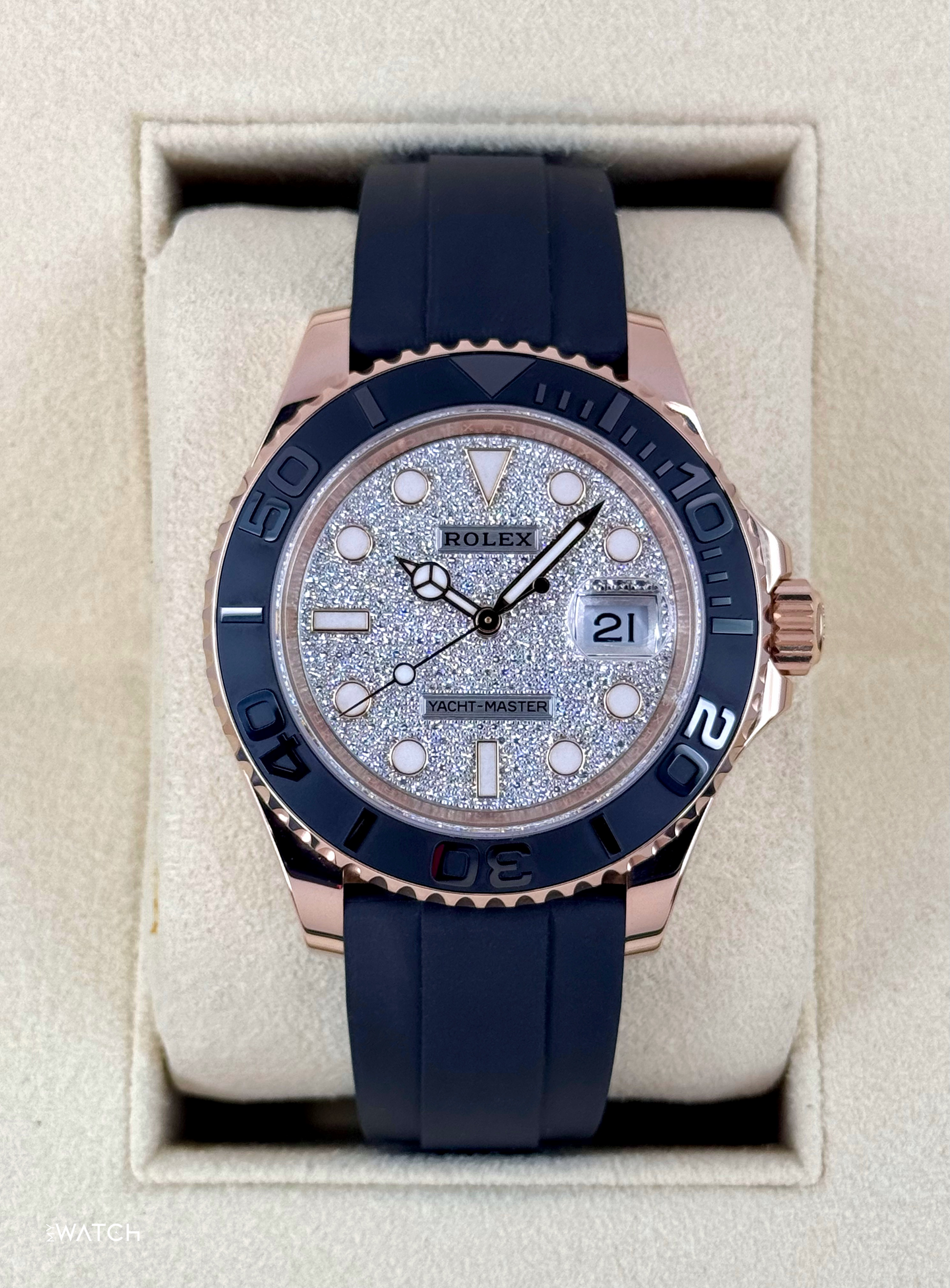 2023 Rolex Yacht-Master 40mm 126655 Rose Gold Diamond Paved Dial - MyWatchLLC