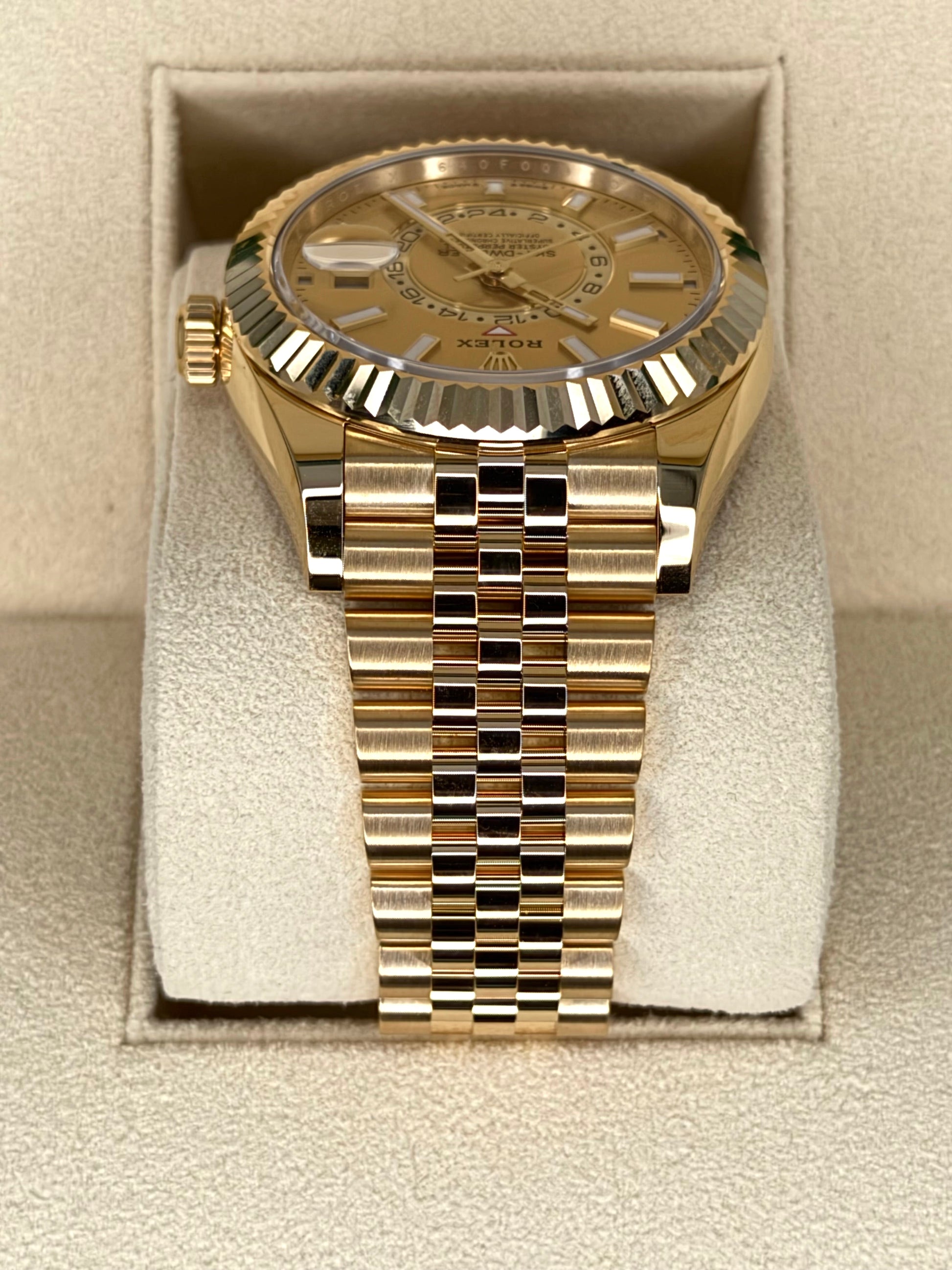 NEW 2025 Rolex Sky-Dweller 42mm 336938 Yellow Gold Jubilee Champagne Dial - MyWatchLLC