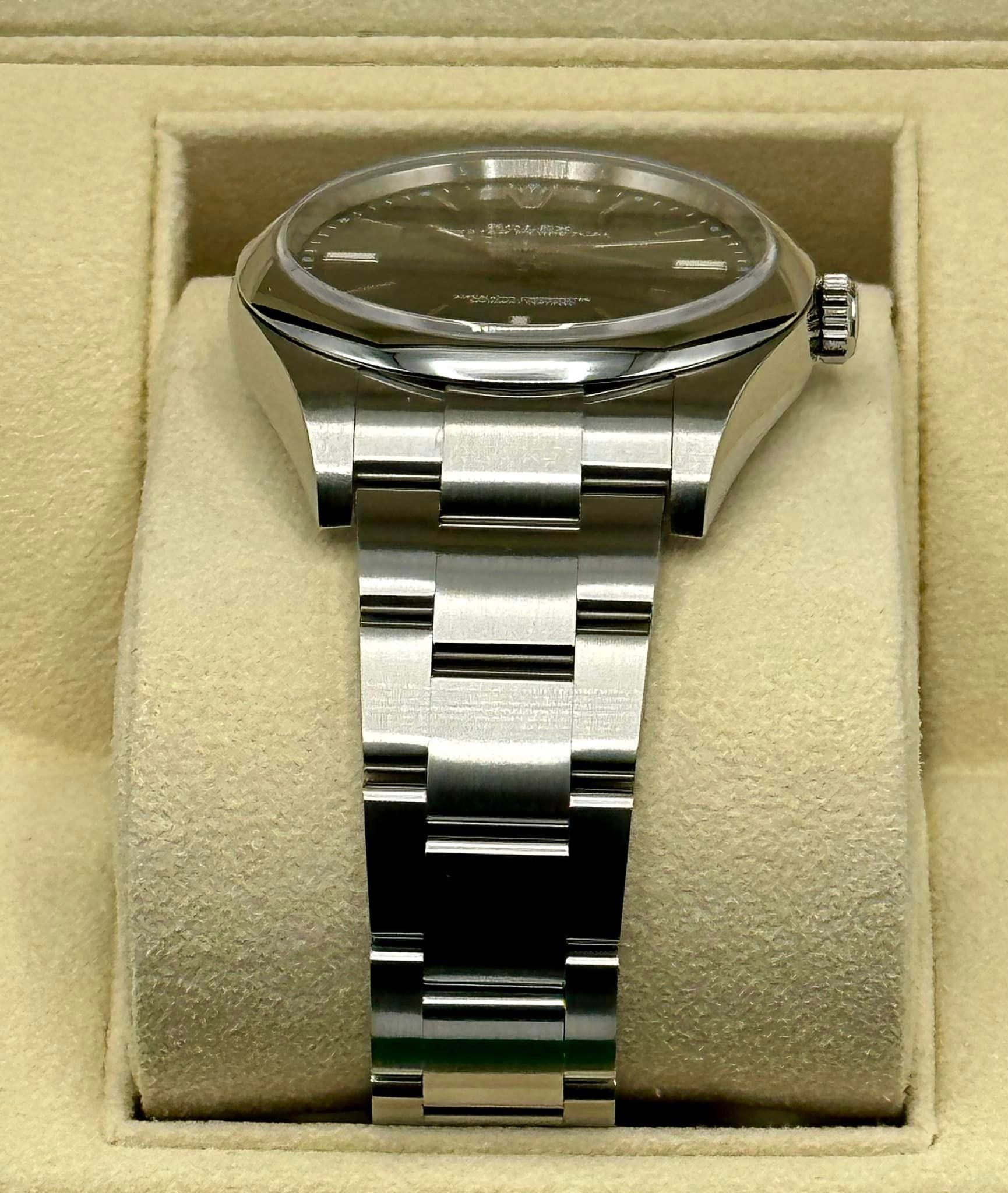 2017 Oyster Perpetual 39mm 114300 Stainless Steel Grey Stick Dial - MyWatchLLC