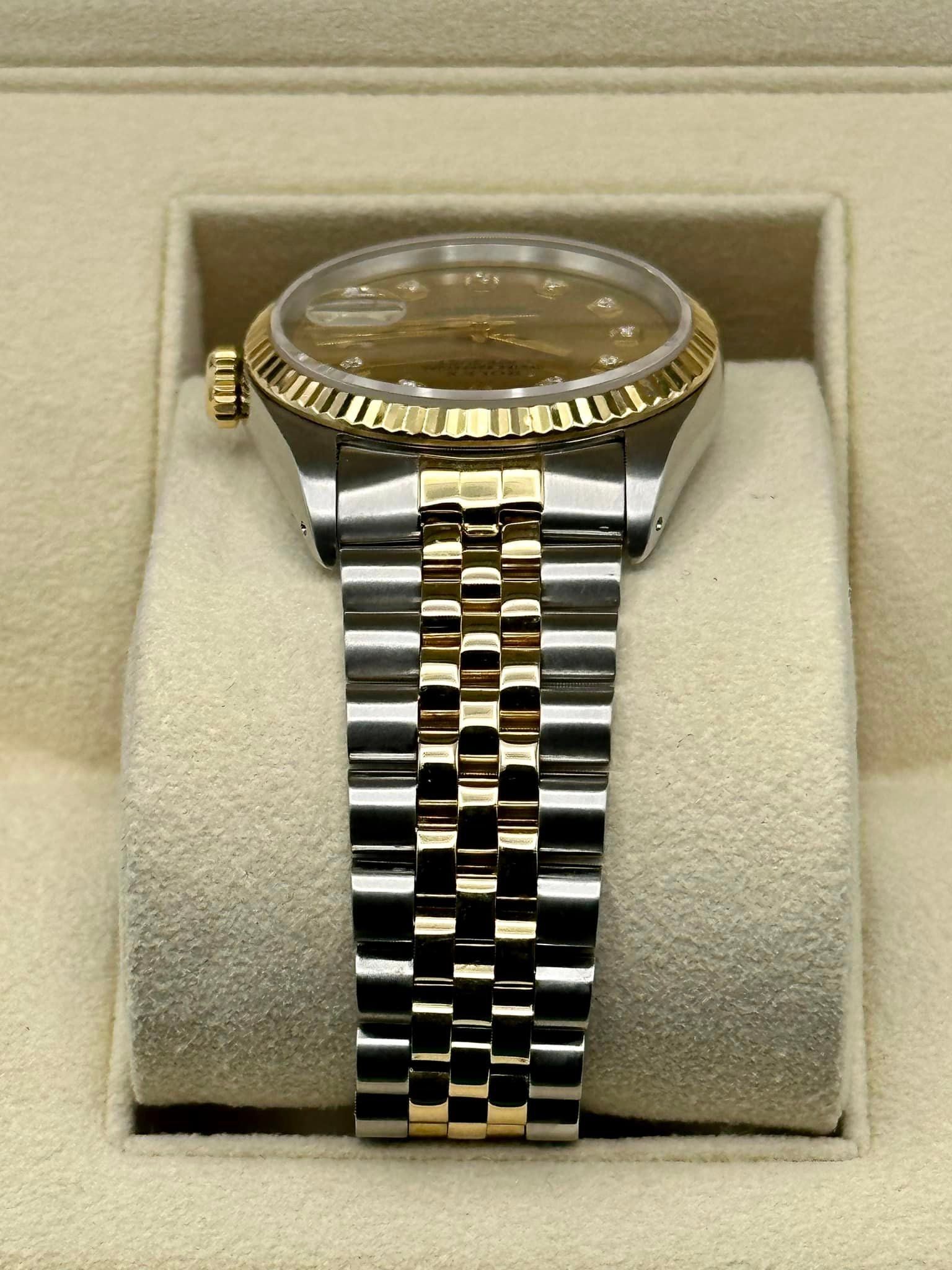Rolex Datejust 36mm 16233 Two-Tone Champagne Diamond Dial Jubilee - MyWatchLLC