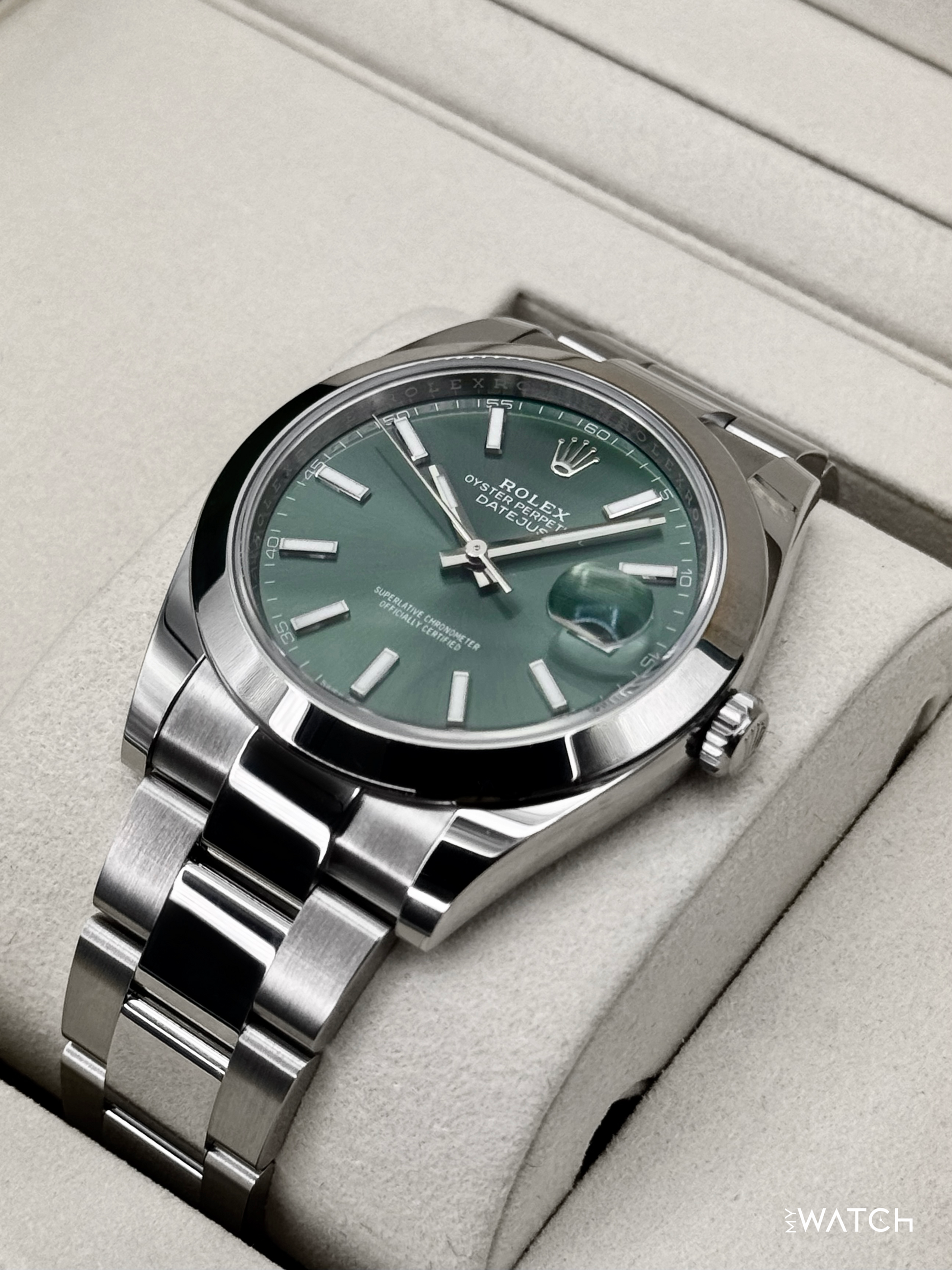 NEW 2026 Rolex Datejust 41mm 126300 Stainless Steel Oyster Green Dial - MyWatchLLC