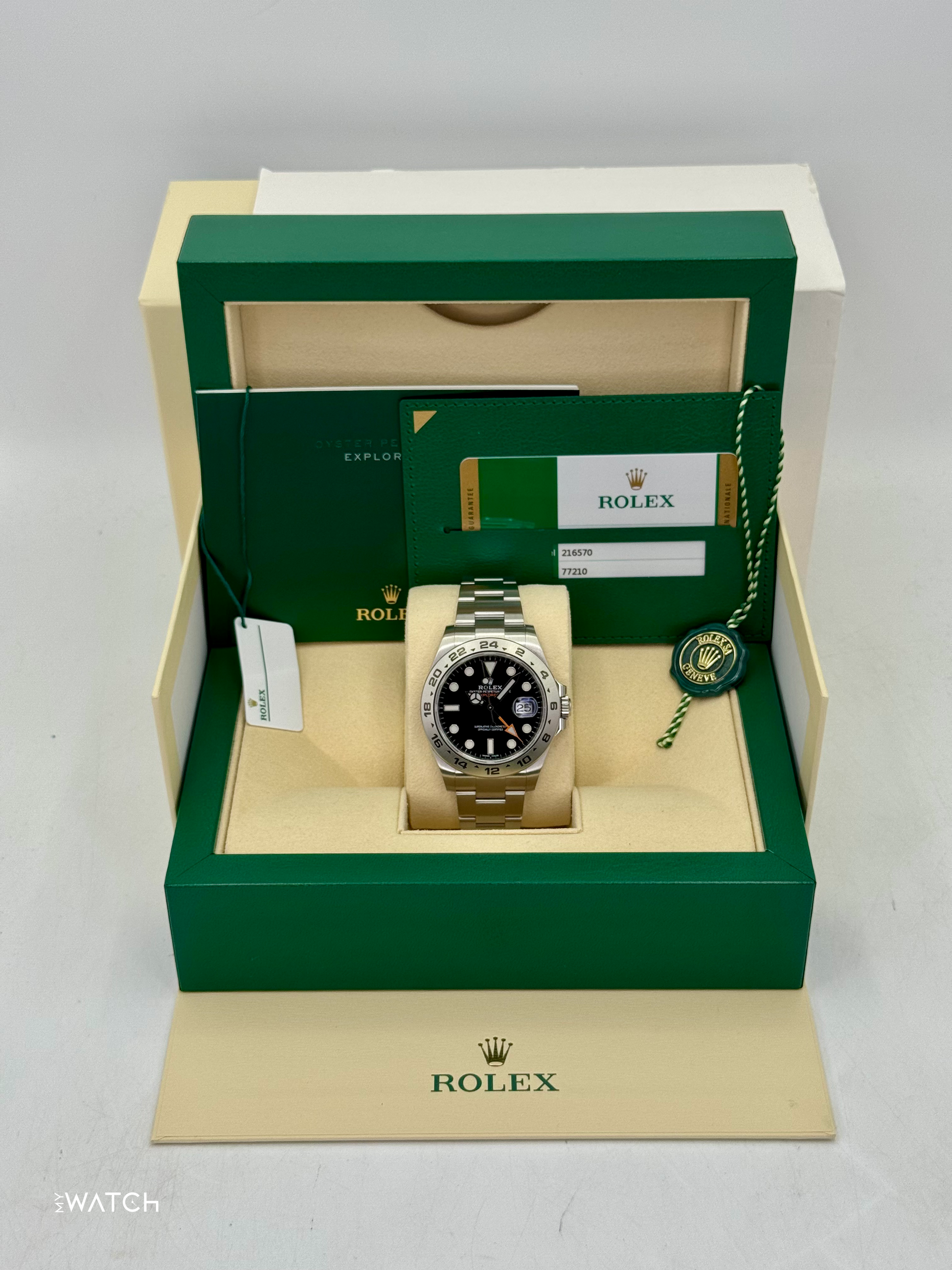 2019 Rolex Explorer II 42mm 216570 Stainless Steel Black Dial - MyWatchLLC