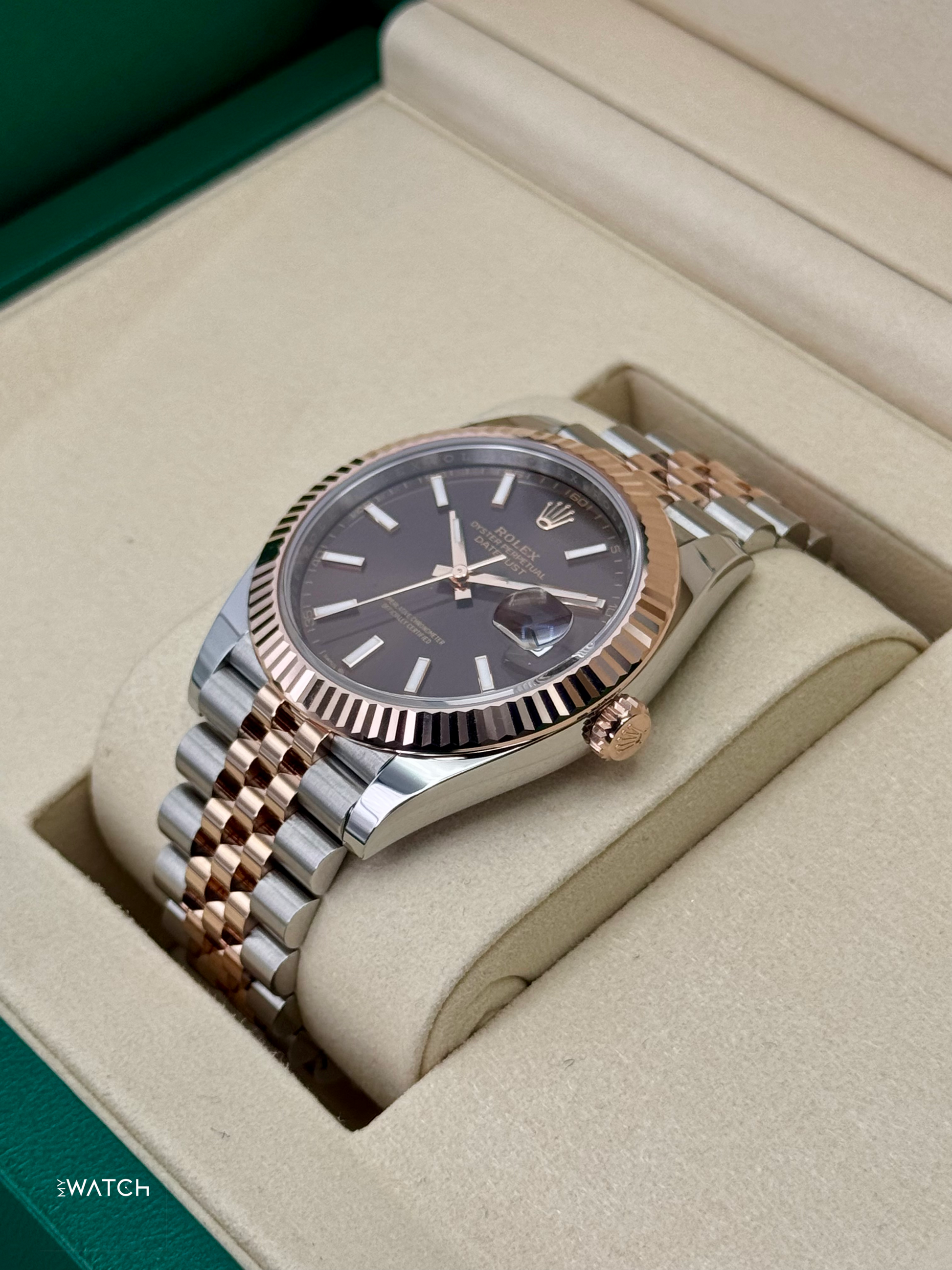 NEW 2025 Rolex Datejust 41mm 126331 Two-Tone Rose Gold Chocolate Dial - MyWatchLLC