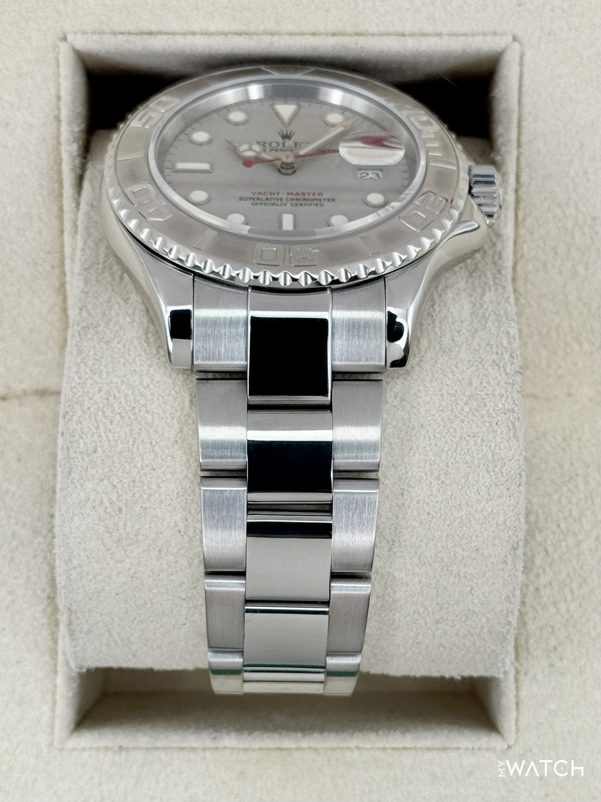 2004 Rolex Yacht-Master 40mm 16622 Stainless Steel Oyster Platinum Bezel and Dial - MyWatchLLC
