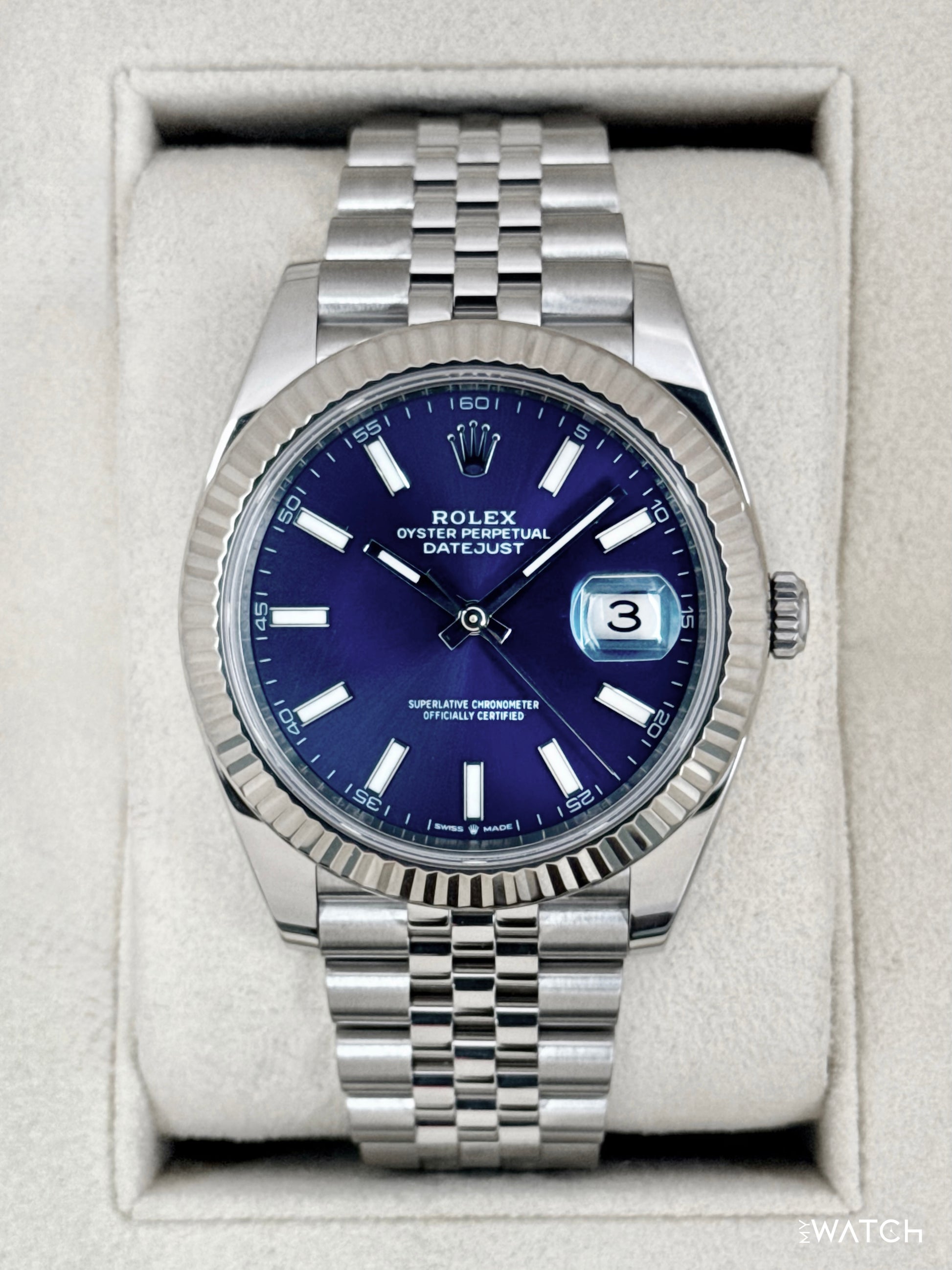 2023 Rolex Datejust 41mm 126334 Stainless Steel Jubilee Blue Dial - MyWatchLLC
